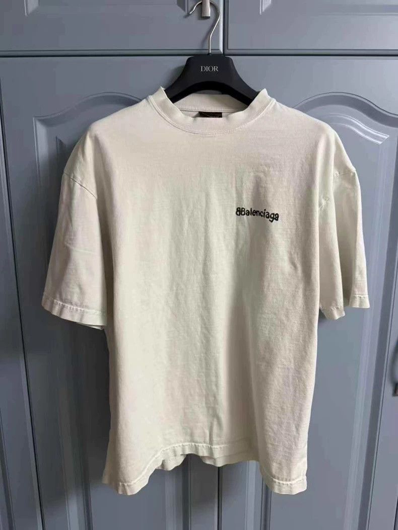 Balenciaga Front and back small fuzzy logo short sleeve