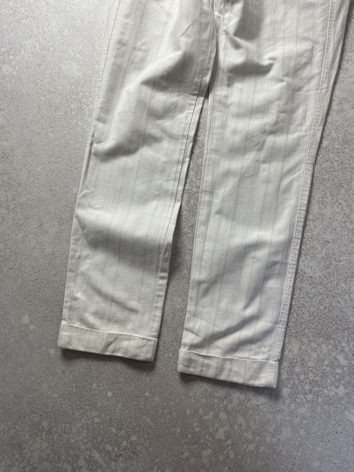 Marithe + Francois Girbaud Vintage Marithe Francois Girbaud White Striped Jeans Size US 29 - 6 Thumbnail