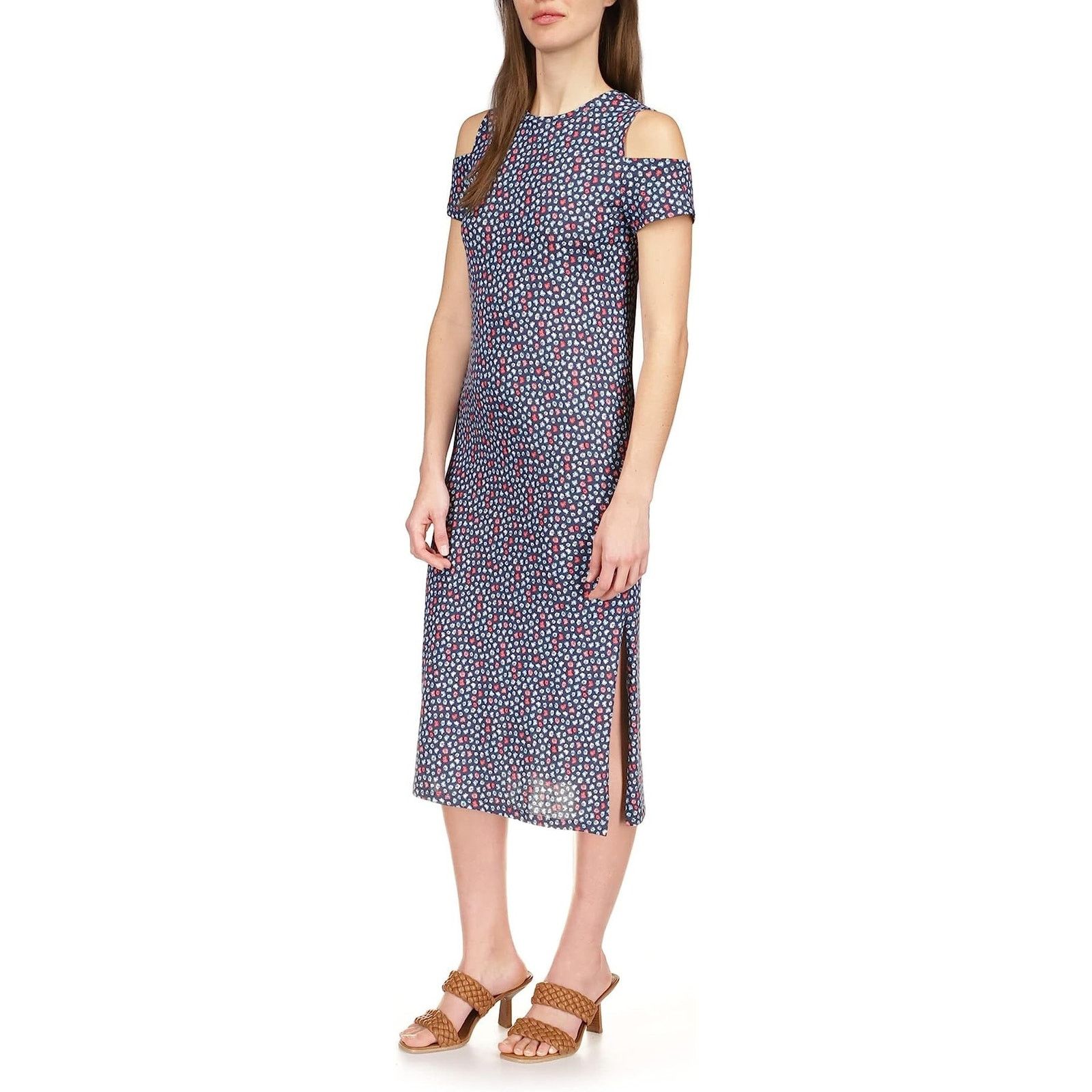 Michael Kors Michael Kors Women Cold-Shoulder Casual Midi Dress Size XS Size XS / US 0-2 / IT 36-38 - 1 Thumbnail