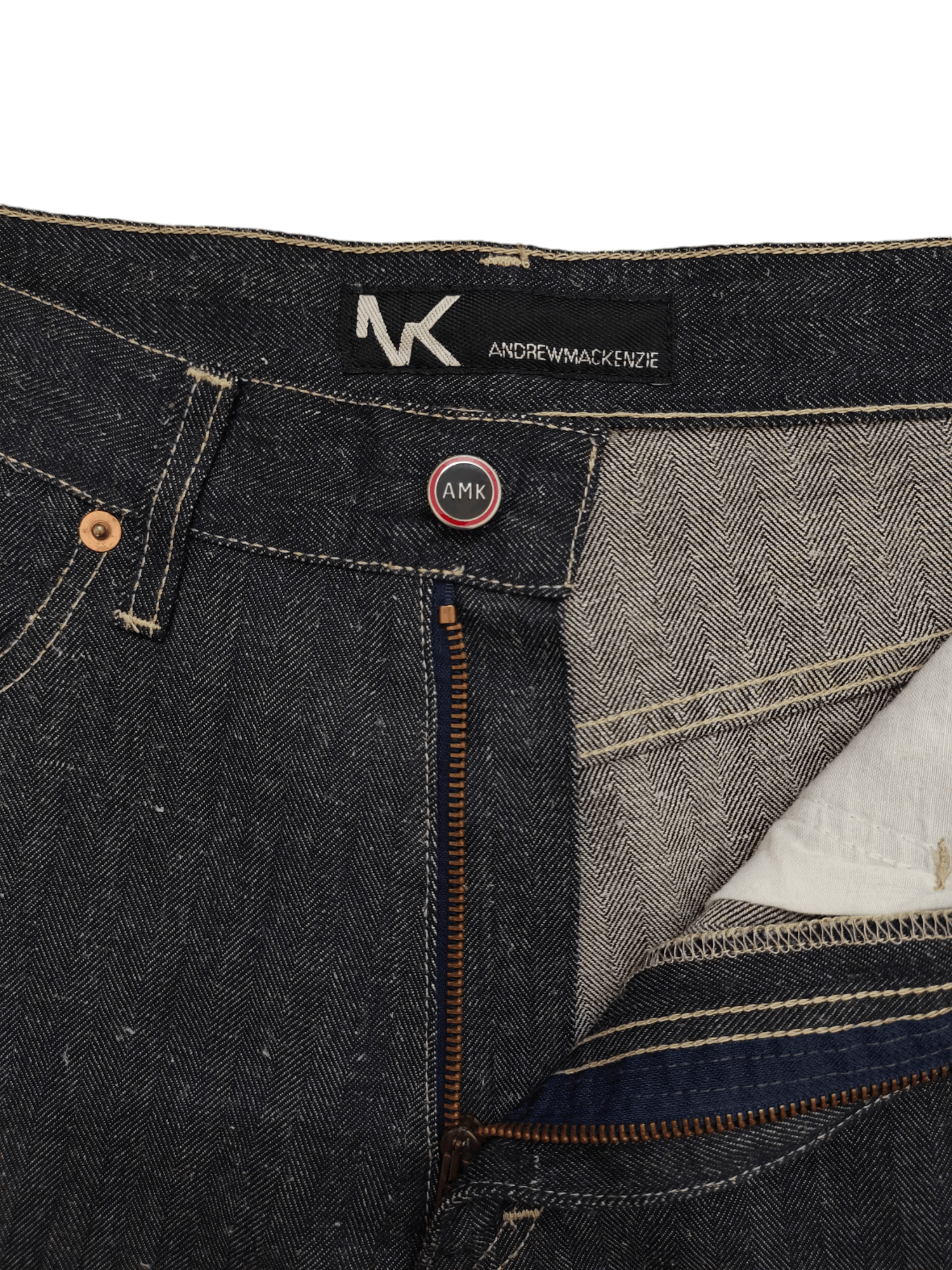 Andrew Mackenzie Andrew Mackenzie Heringbone Tweed Long Denim Jeans Size US 30 / EU 46 - 17 Thumbnail