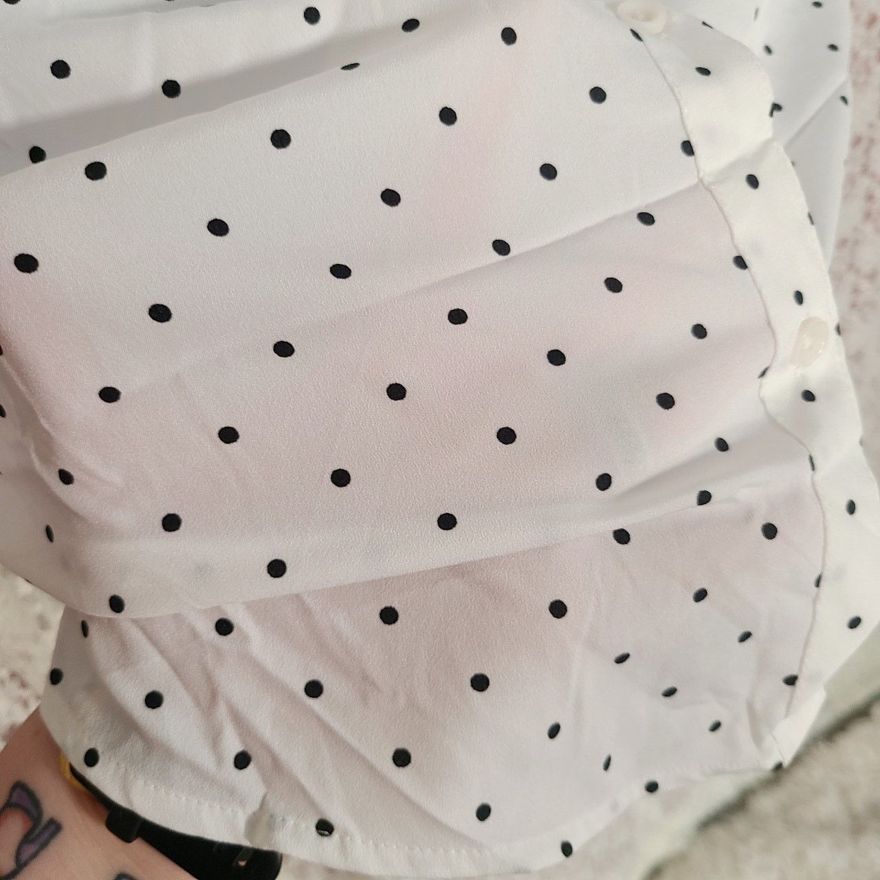Faded Glory NWT faded glory white polka dot button down shirt size large Size L / US 10 / IT 46 - 7 Thumbnail