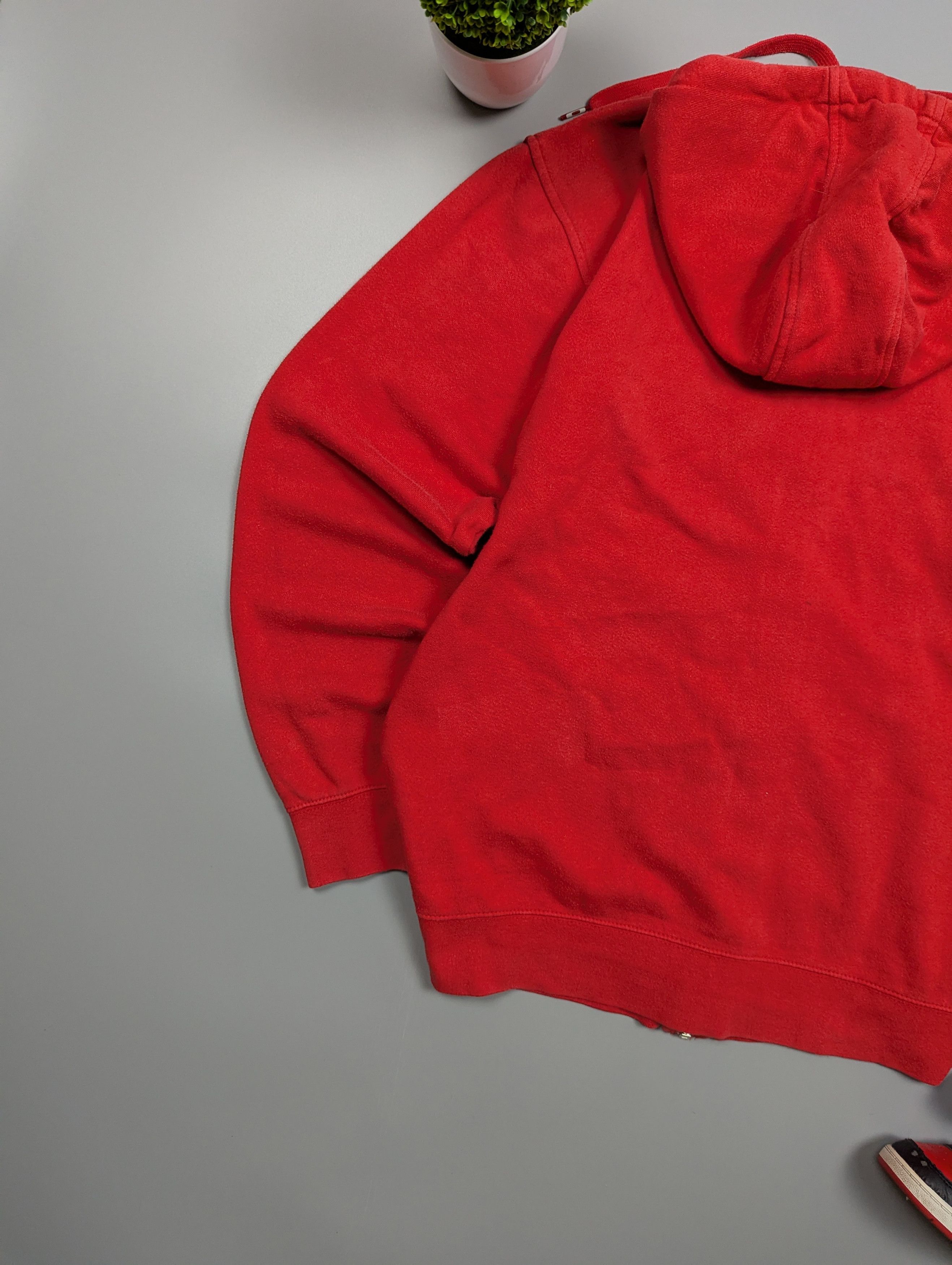 Oakley × Vintage Oakley Vintage Mens Skater Graphic Logo Full Zip Red Hoodie Size US L / EU 52-54 / 3 - 9 Thumbnail