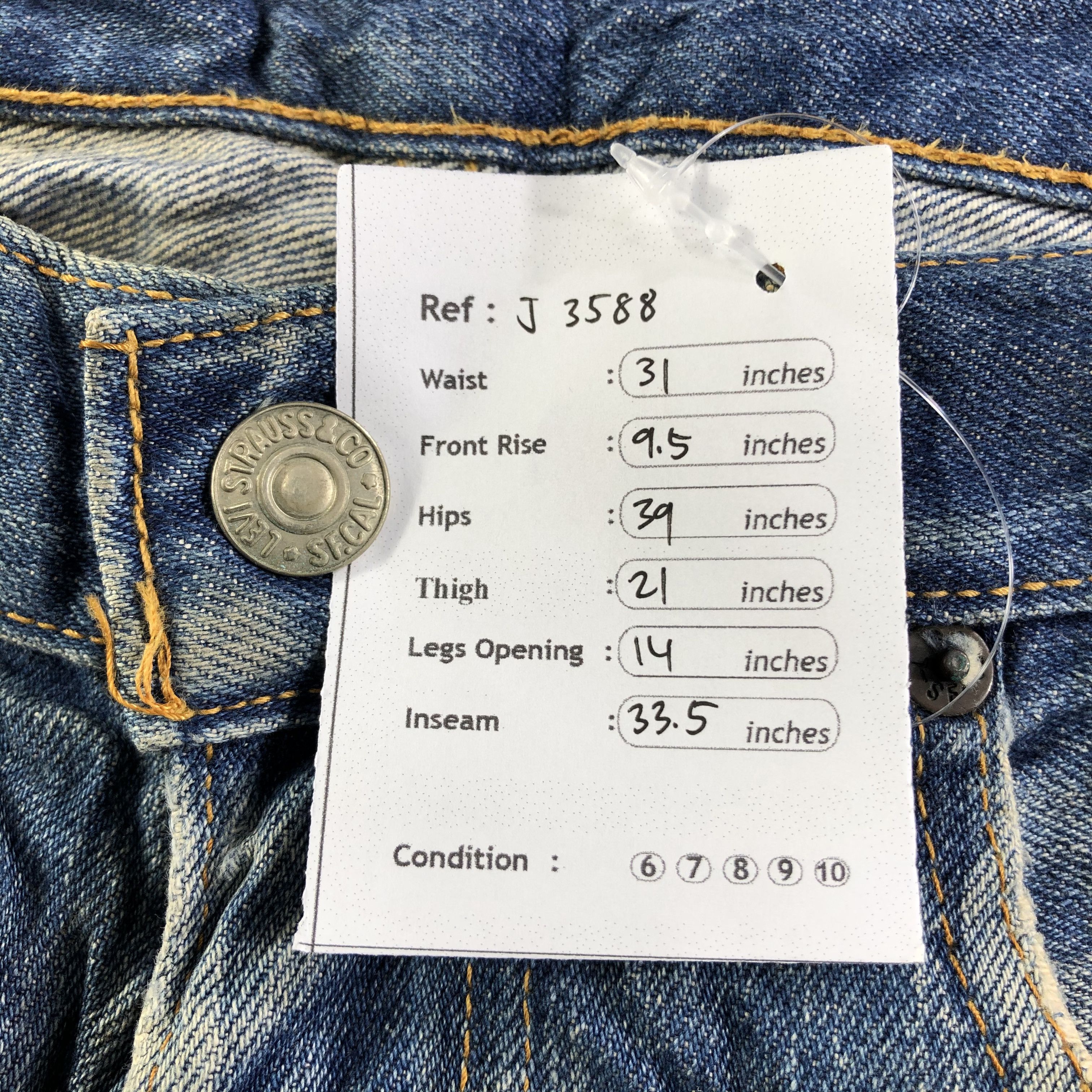 Levi's Vintage Blue Wash Levis 505 Jeans-J3588 Size 31" - 11 Thumbnail