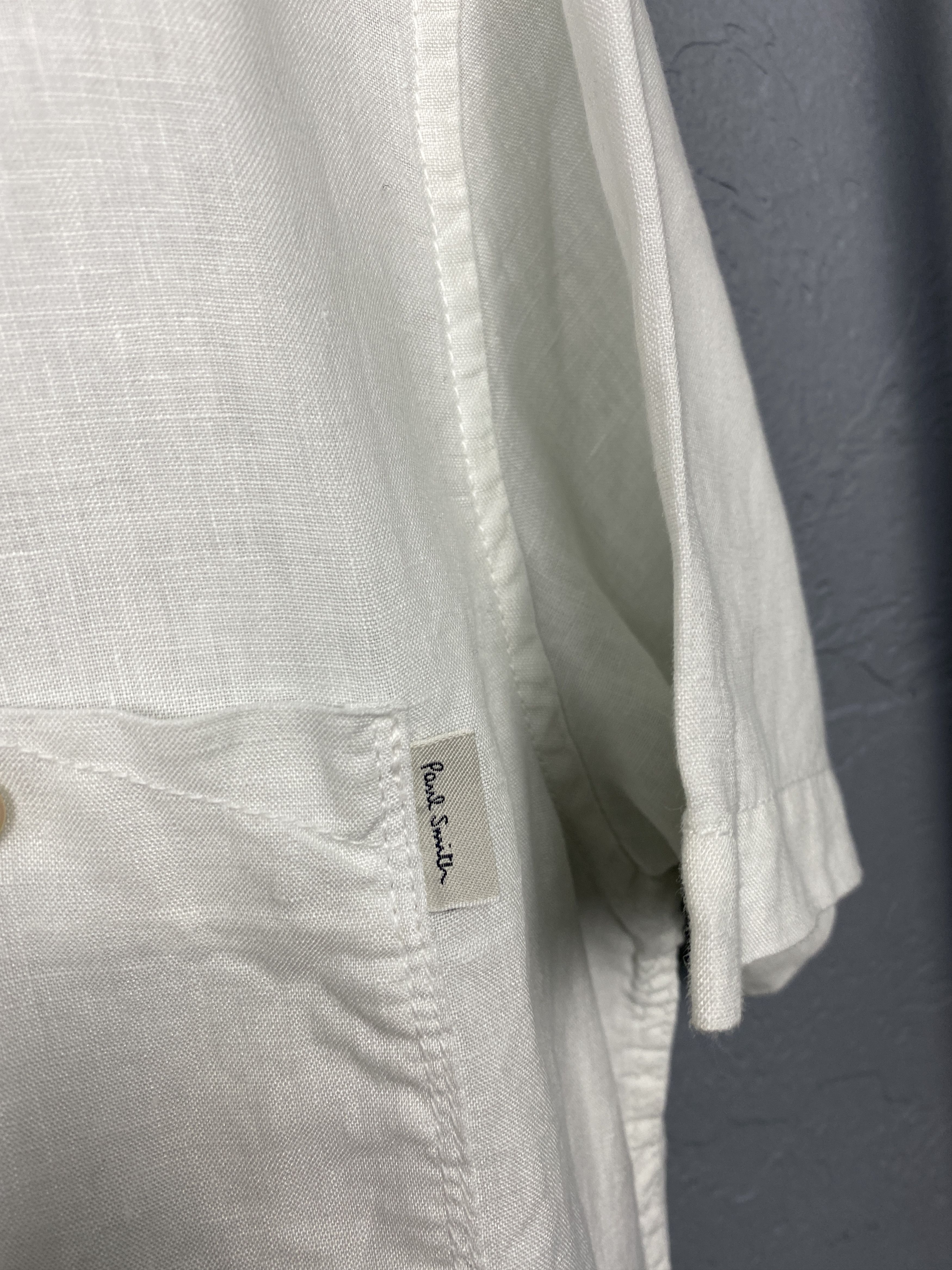 Paul Smith Paul Smith Vintage Mens White LINEN Short Sleeve Shirt Size US M / EU 48-50 / 2 - 3 Thumbnail