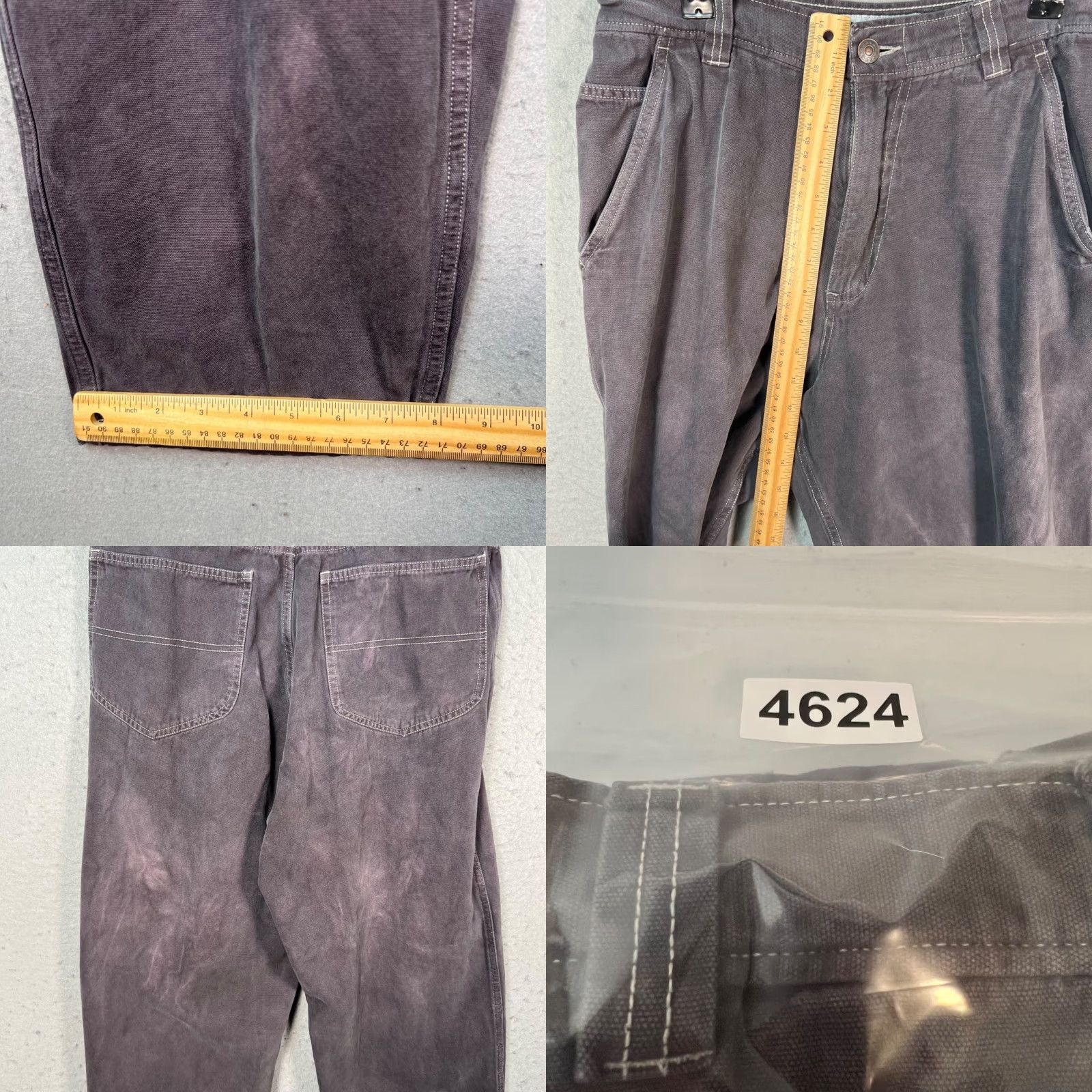 Adsum Adsum Mens Small Washed Distressed Gray 100% Cotton Straight Leg Pants Size US 29 - 8 Thumbnail