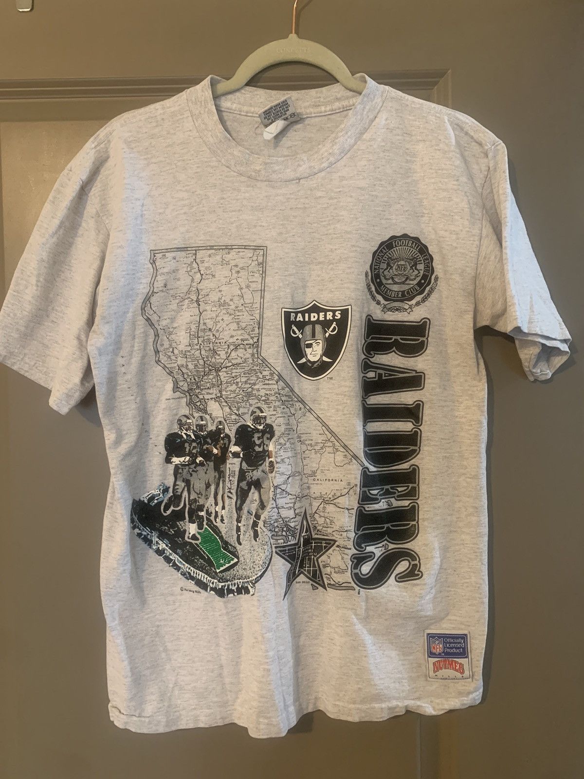 Vintage Los Angeles Raiders Nutmeg Football TShirt, Size Medium