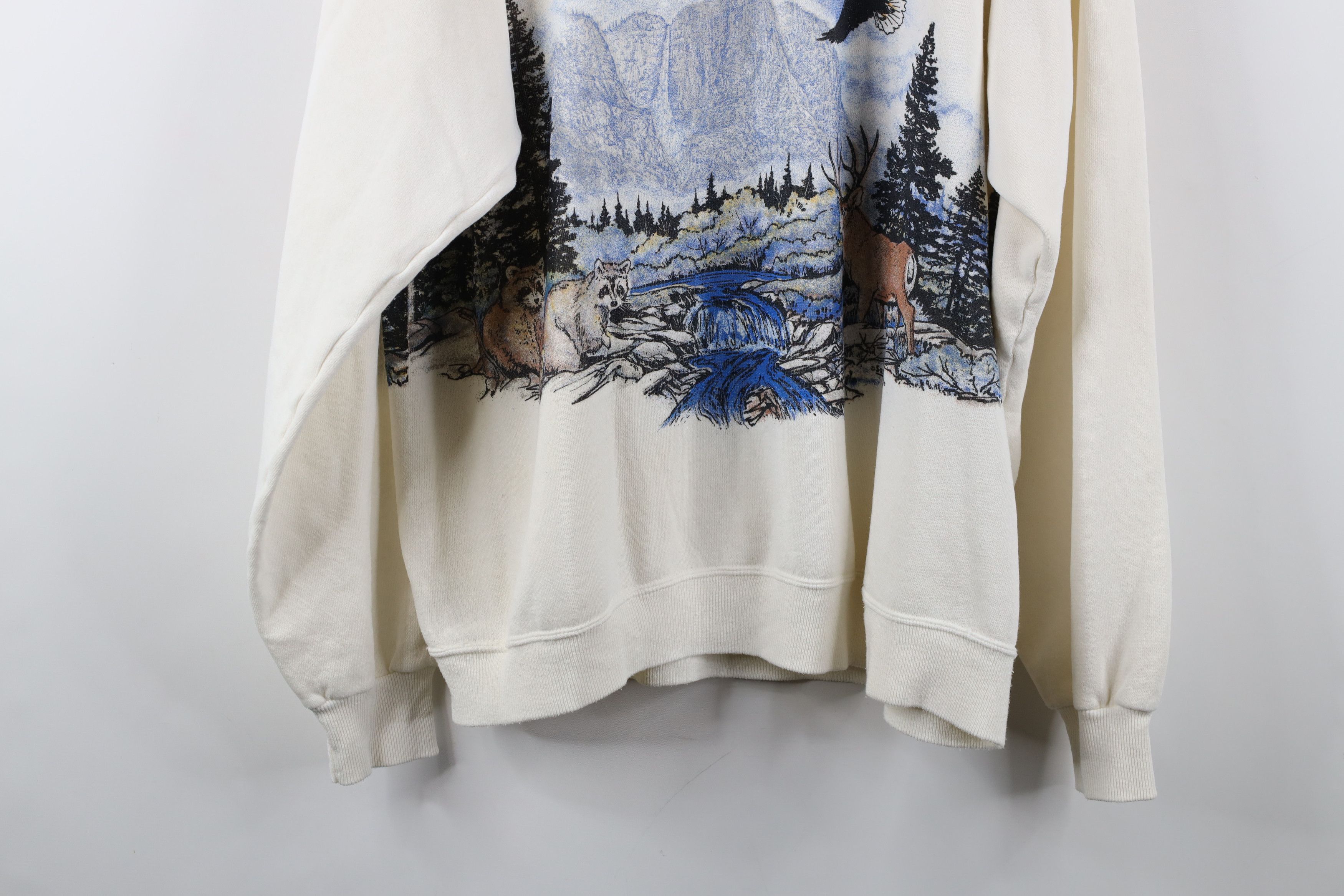 Vintage Vintage 90s Streetwear Nature All Over Print Sweatshirt USA Size US XL / EU 56 / 4 - 14 Thumbnail
