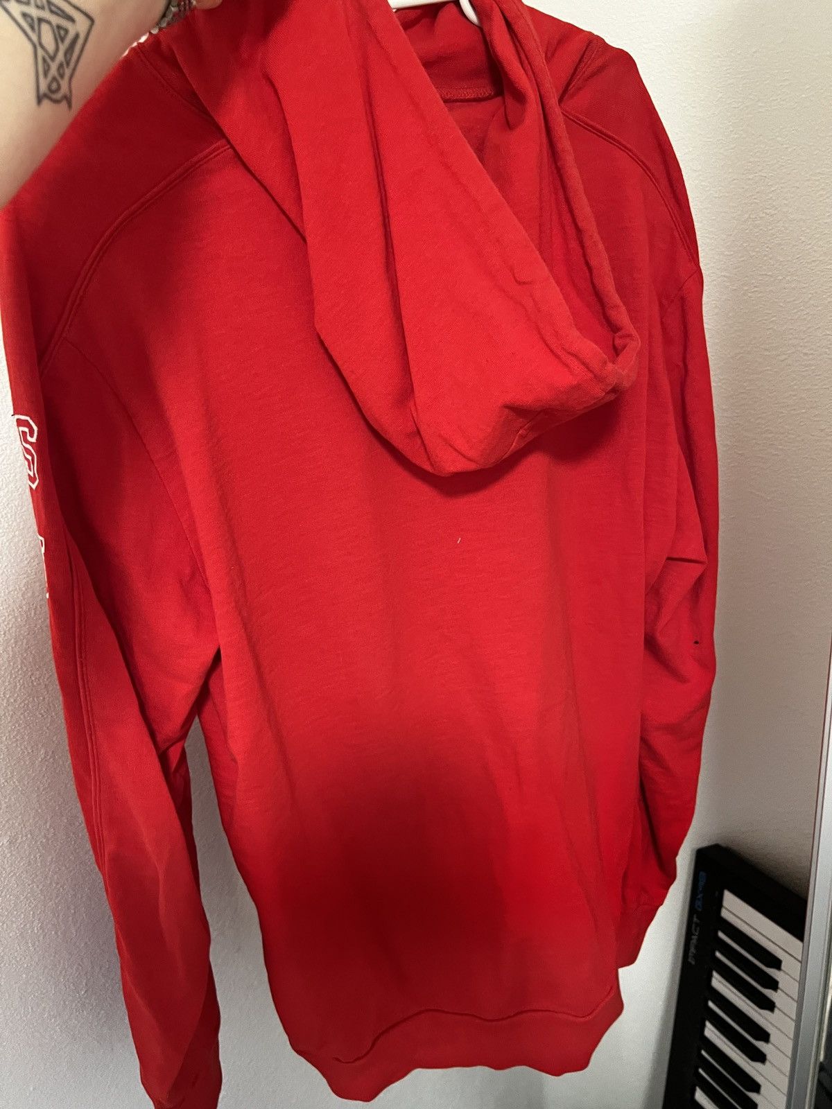 Supreme Supreme Hooded Sleeve Stripe Top red Size US XL / EU 56 / 4 - 3 Thumbnail