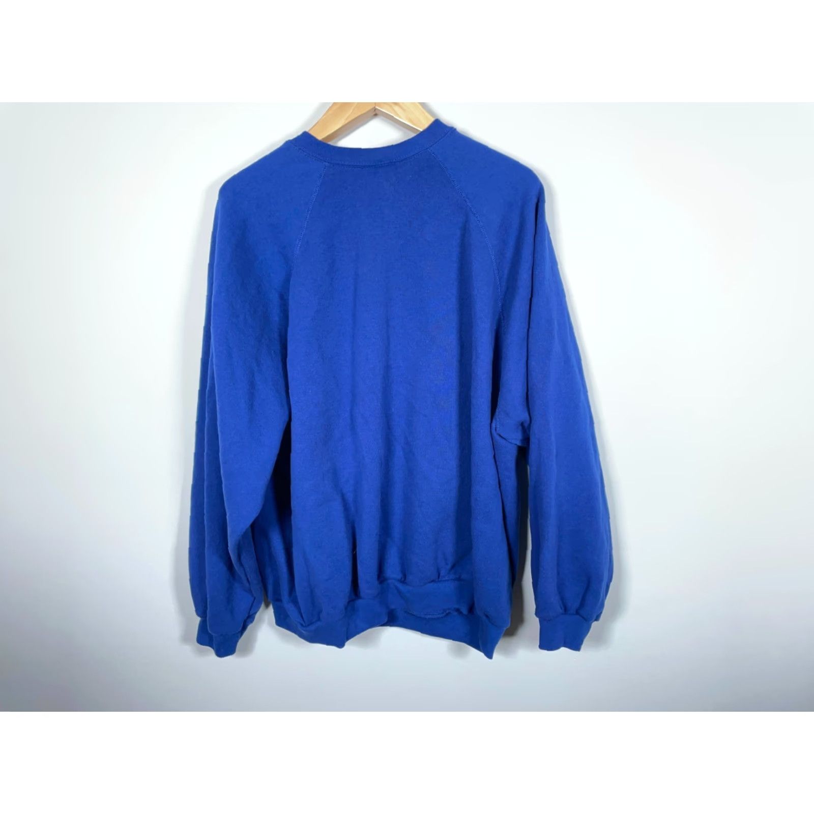 Tultex VINTAGE Tultex Sweatshirt Crewneck Raglan Sleeves Blue 3XL Men’s 90s Retro Solid Heavyweight Cotton Poly Fleece Pullover Size US XXL / EU 58 / 5 - 2 Thumbnail