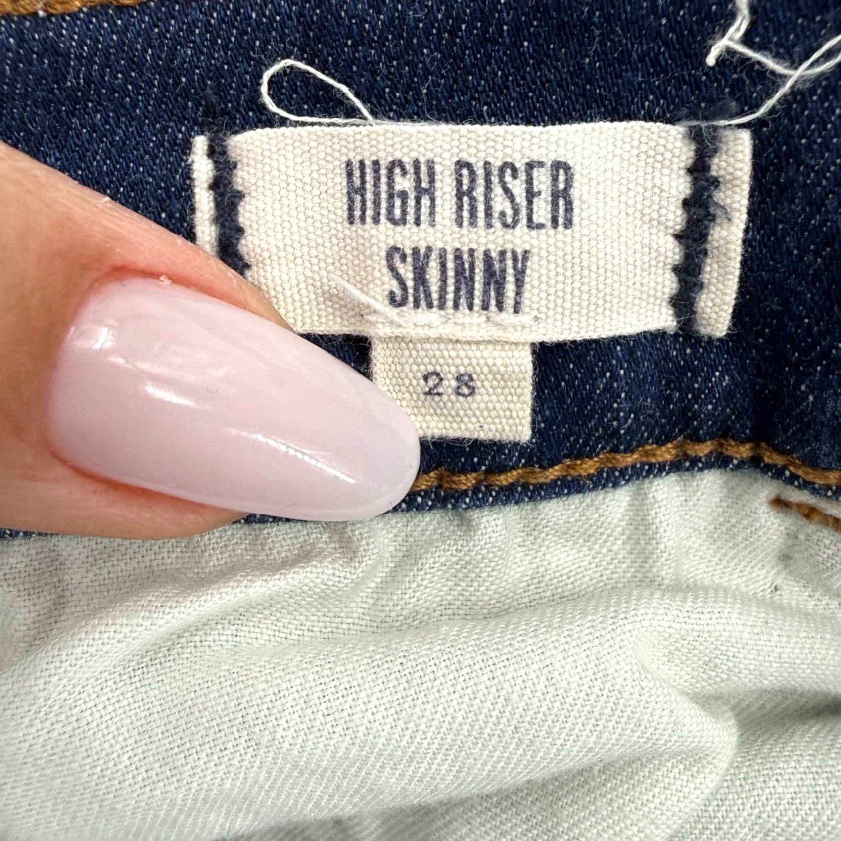 Madewell Madewell High Riser Skinny Jeans Dark Indigo Blue Stretch Denim Women's Size 28 Size 28" / US 6 / IT 42 - 4 Thumbnail