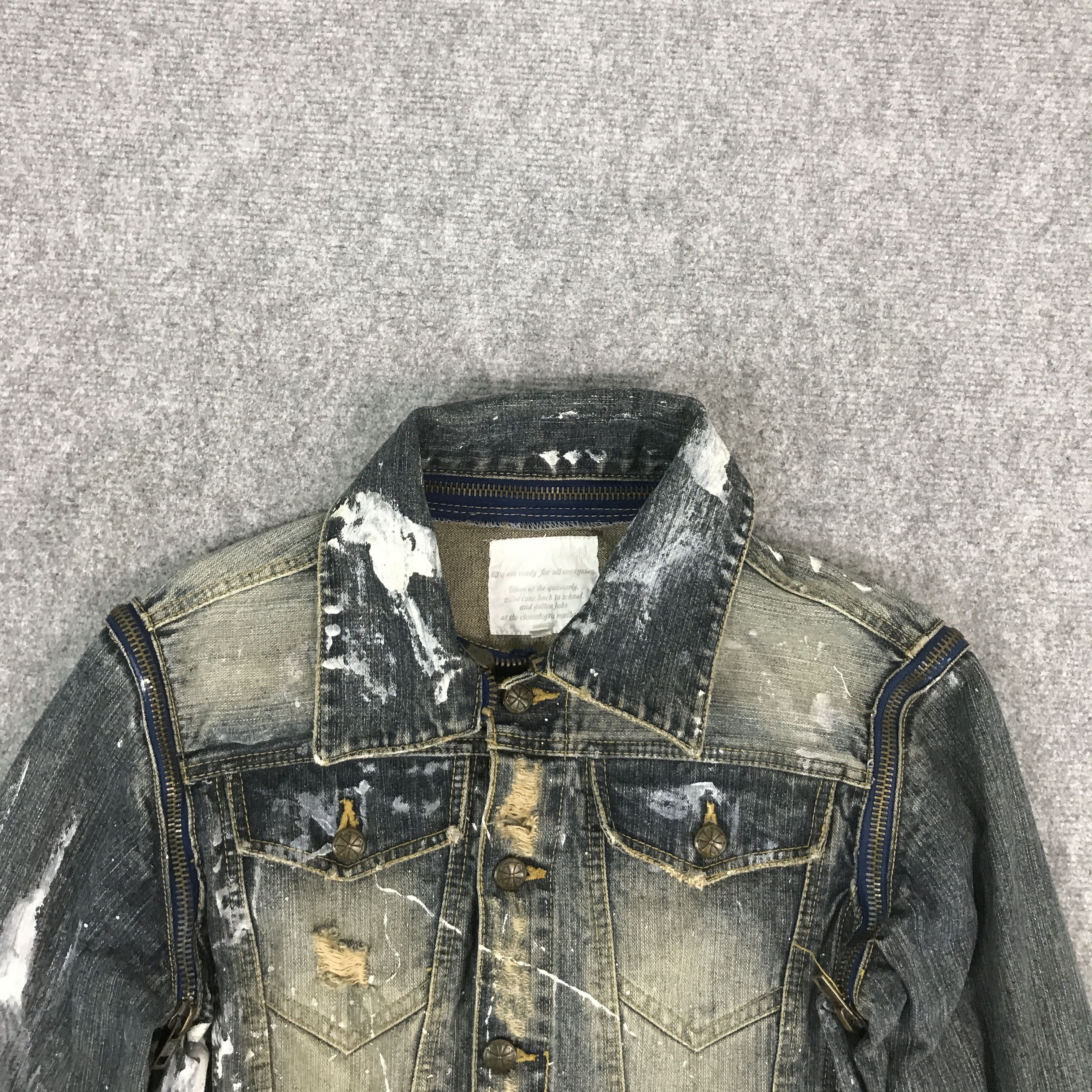 If Six Was Nine × Japanese Brand JAPANESE BRAND DENIM DISTRESSED PUNK JACKET Size US M / EU 48-50 / 2 - 3 Thumbnail