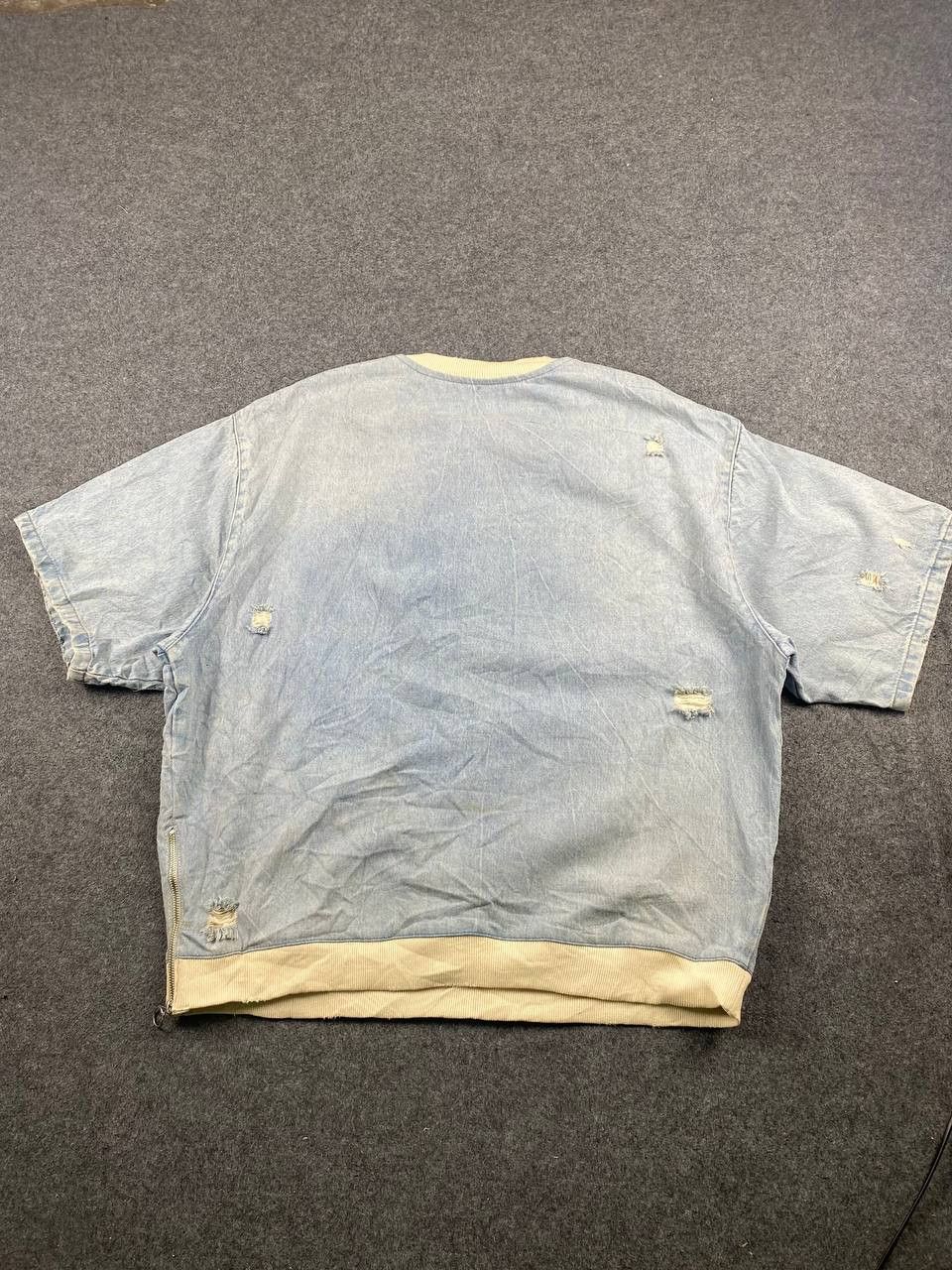 Zara zara denim sweatshirt distressed design Size US XL / EU 56 / 4 - 9 Thumbnail