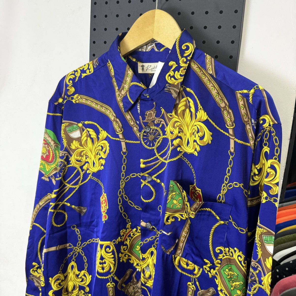 Japanese Brand Reckless japan luxury chain crest silk button up Size US XL / EU 56 / 4 - 2 Thumbnail