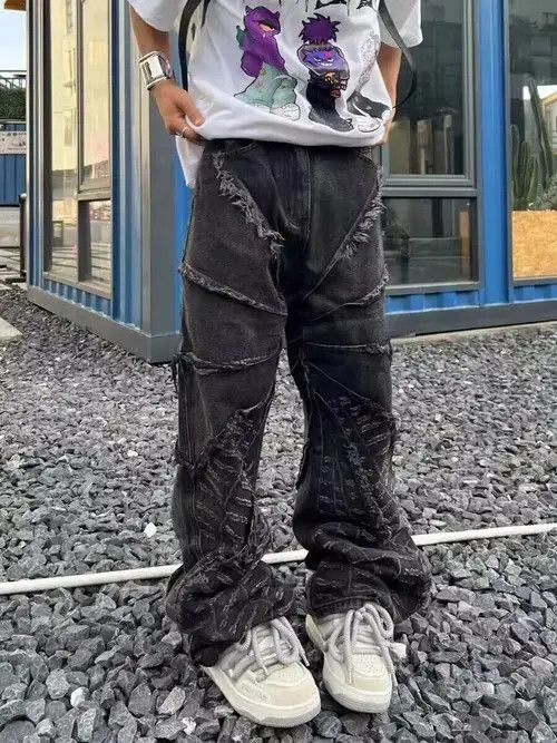 Japanese Brand Vintage Heavy Duty Fringed Straight Leg Jeans Size US 32 / EU 48 - 6 Thumbnail