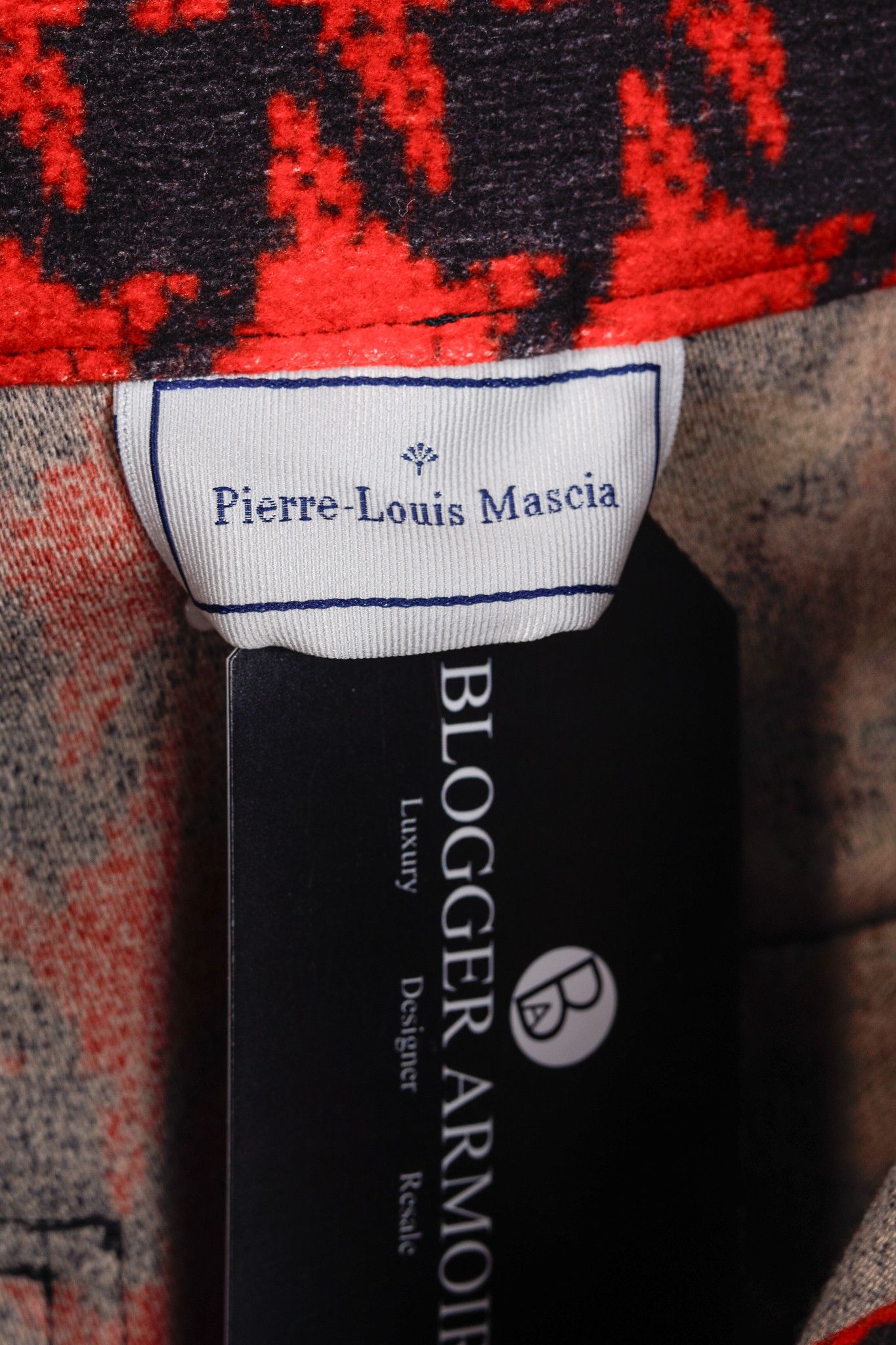 Pierre-Louis Mascia Pierre Louis Mascia Red Houndstooth & Floral Pencil Skirt Size 30" / US 8 / IT 44 - 10 Thumbnail