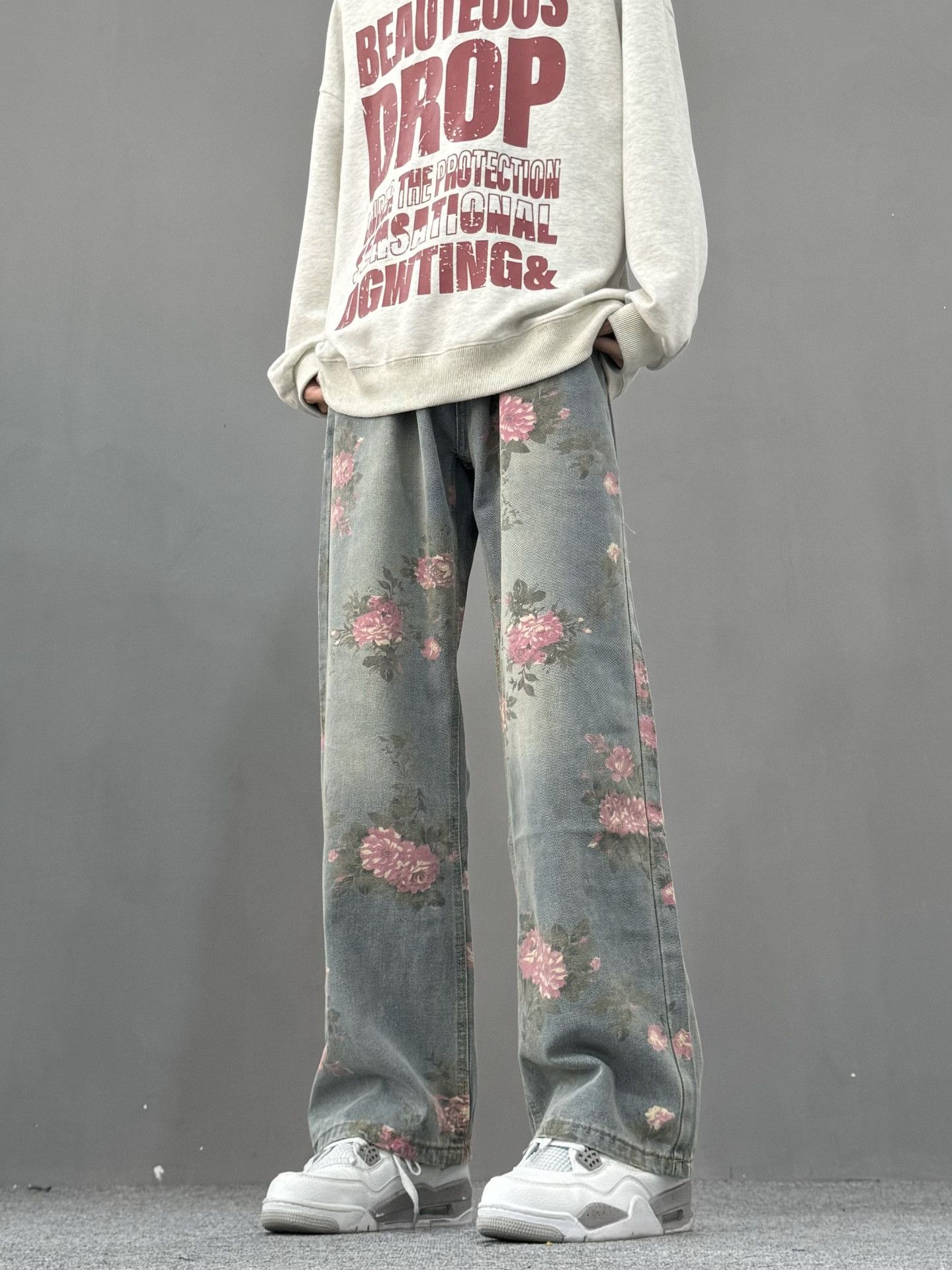 Japanese Brand Men's American street scimitar floral jacquard bootcut jeans Size US 32 / EU 48 - 1 Thumbnail