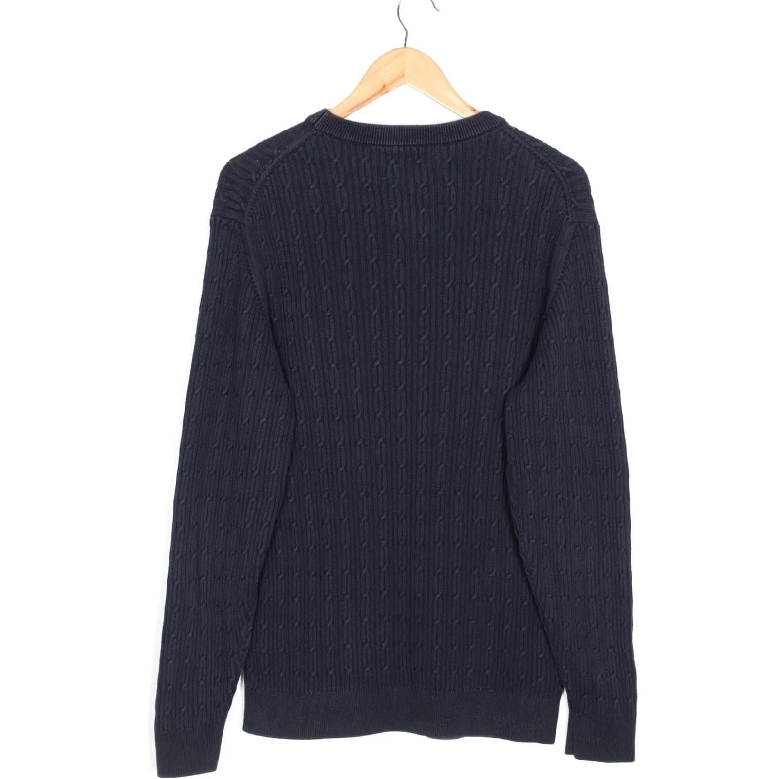 Gant GANT Cable Knit Cotton Crew Neck Jumper Sweater Men L Blue VR3878 Size US L / EU 52-54 / 3 - 3 Thumbnail