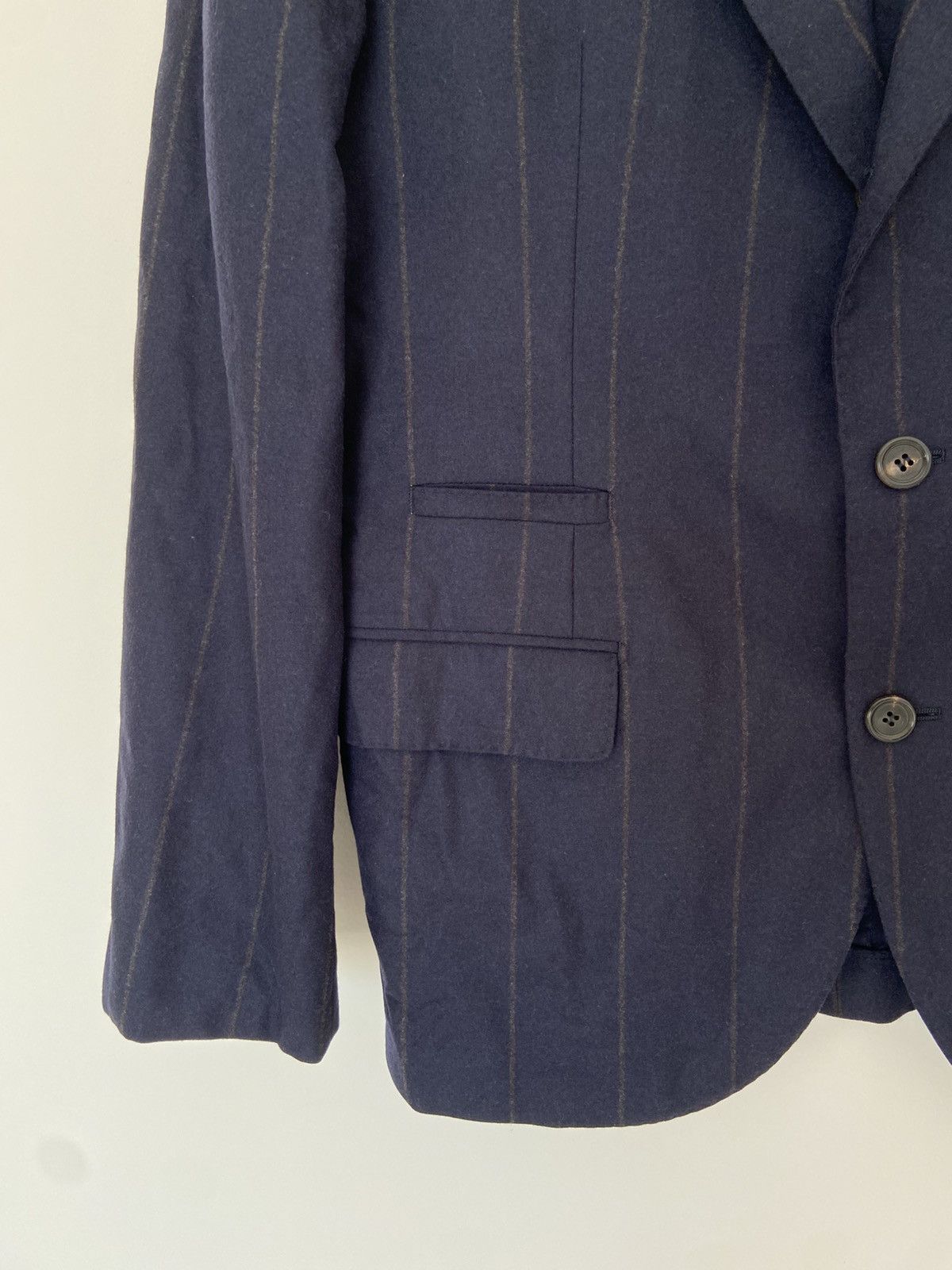 Brunello Cucinelli Brunello Cucinelli Pinstripe Wool Blazer Size 42R - 5 Thumbnail