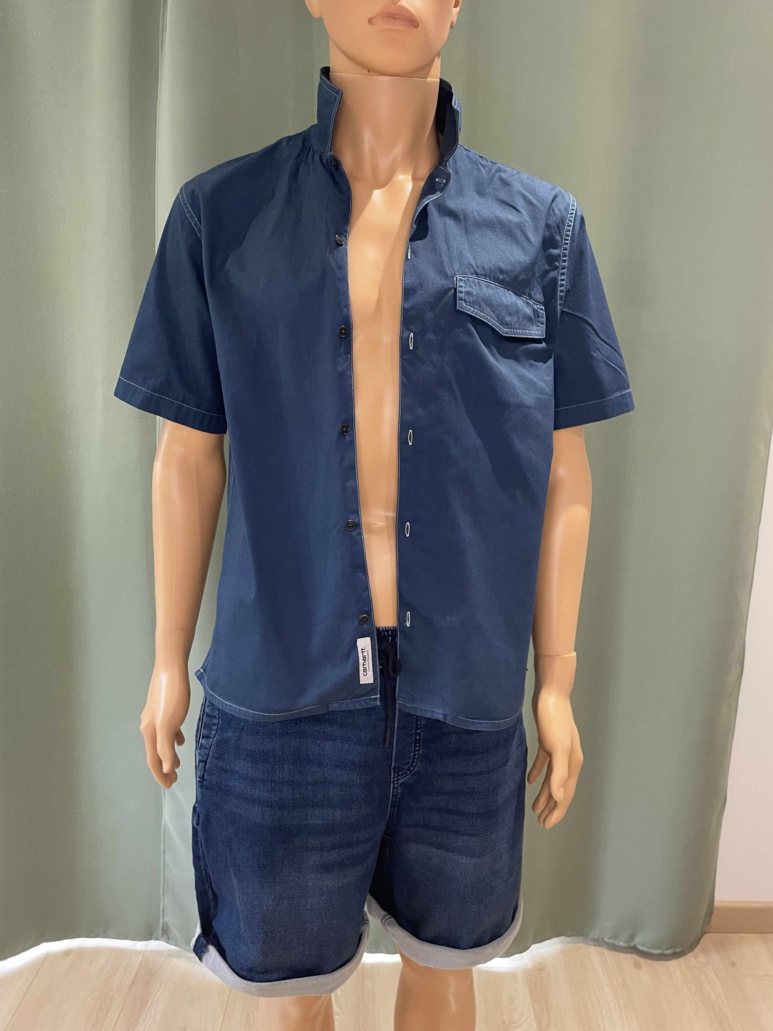 Carhartt Carhartt WIP Short Sleeve Master Shirt - Navy Blue - Size M Size US M / EU 48-50 / 2 - 2 Thumbnail