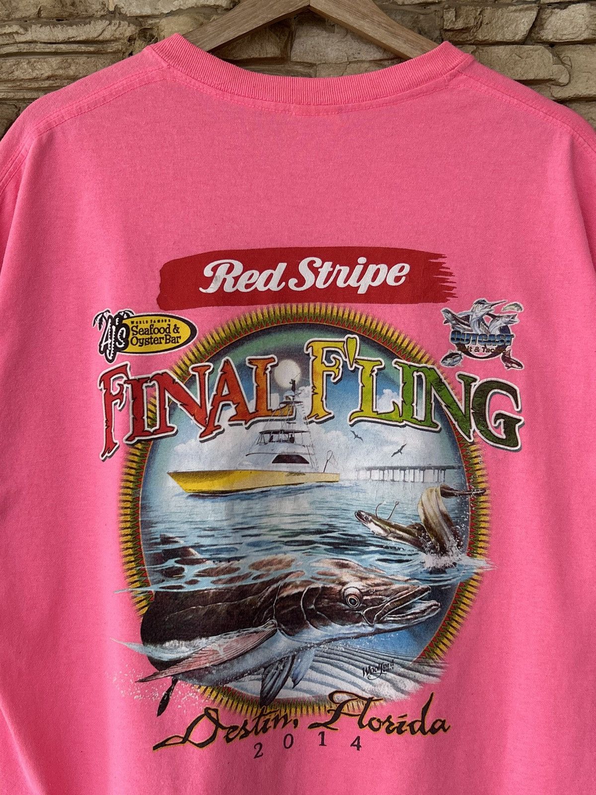 Vintage Vintage Red Stripe Final Fling Destin Florida Tees Size US XL / EU 56 / 4 - 5 Thumbnail
