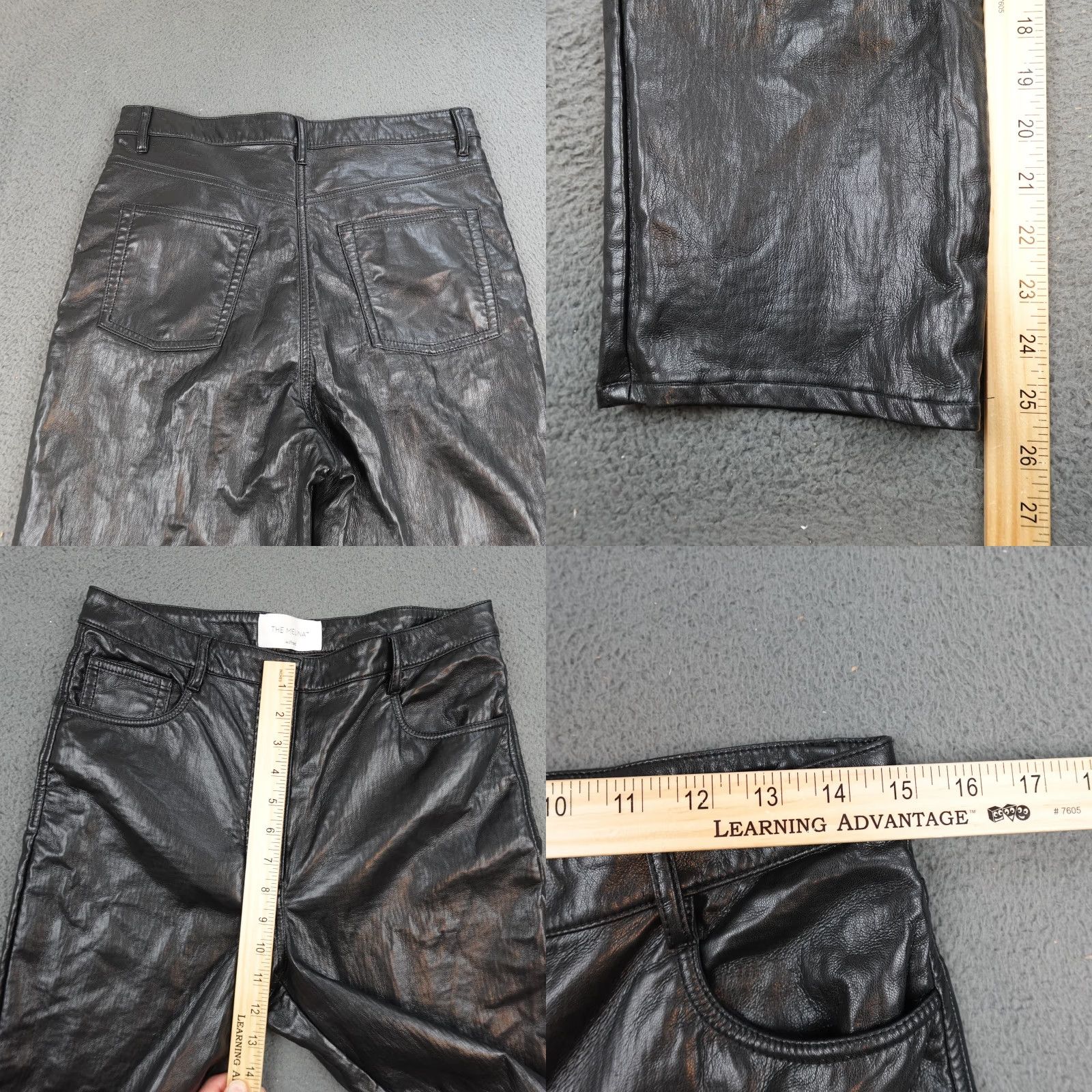 Vintage Wilfred The Melina Pants Womens 10 Black High Rise Faux Leather Straight Leg Pants Size 32" / US 10 / IT 46 - 8 Thumbnail