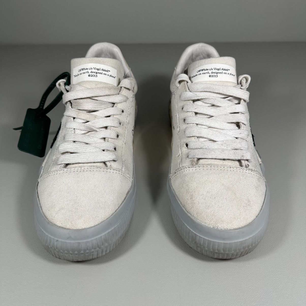 Off-White Off-White Virgil Abloh Vulc Eco White Grey Sneakers Size US 8.5 / IT 38.5 - 5 Thumbnail