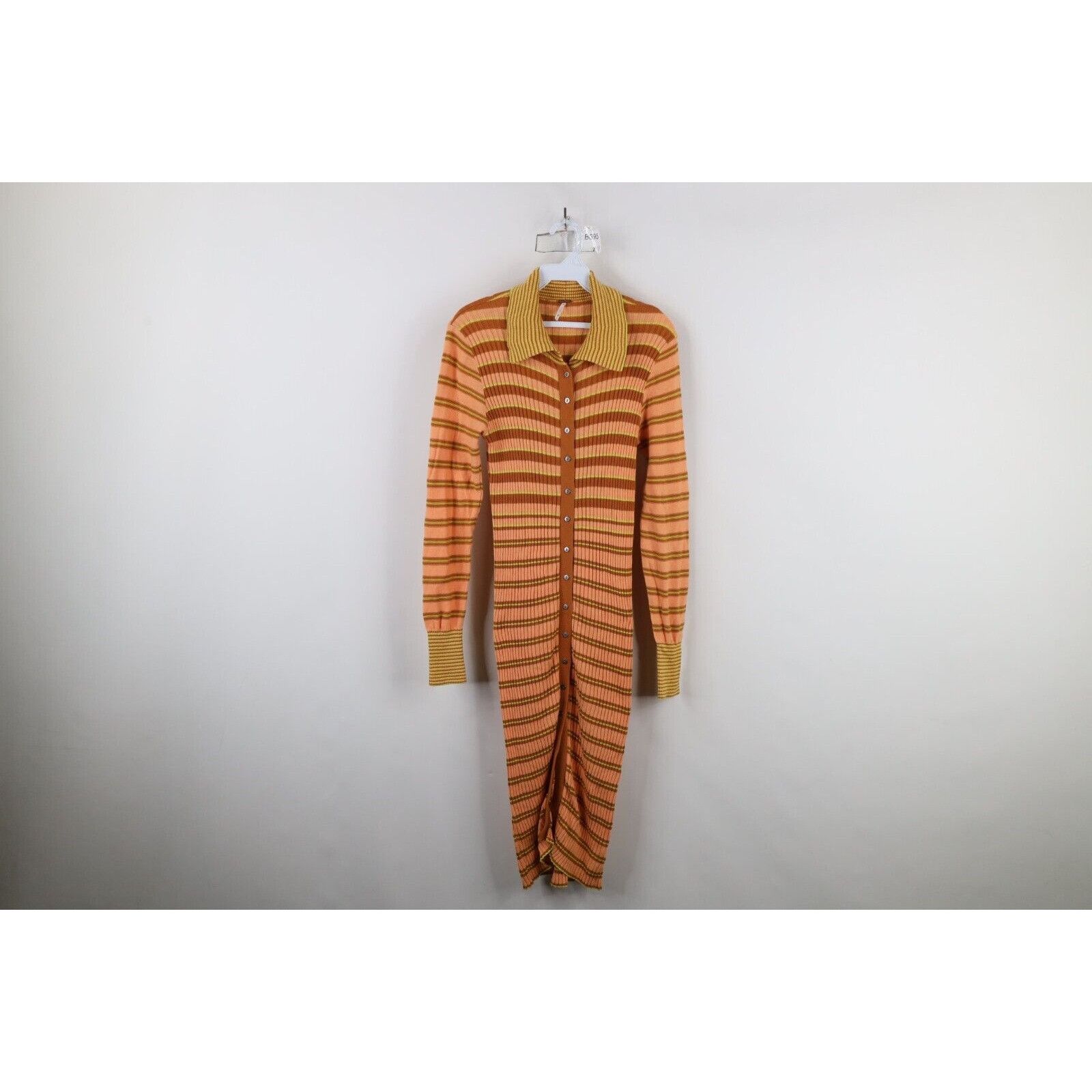 Free People Free People Boho Chic Striped Knit Collared Sweater Dress Size M / US 6-8 / IT 42-44 - 1 Thumbnail