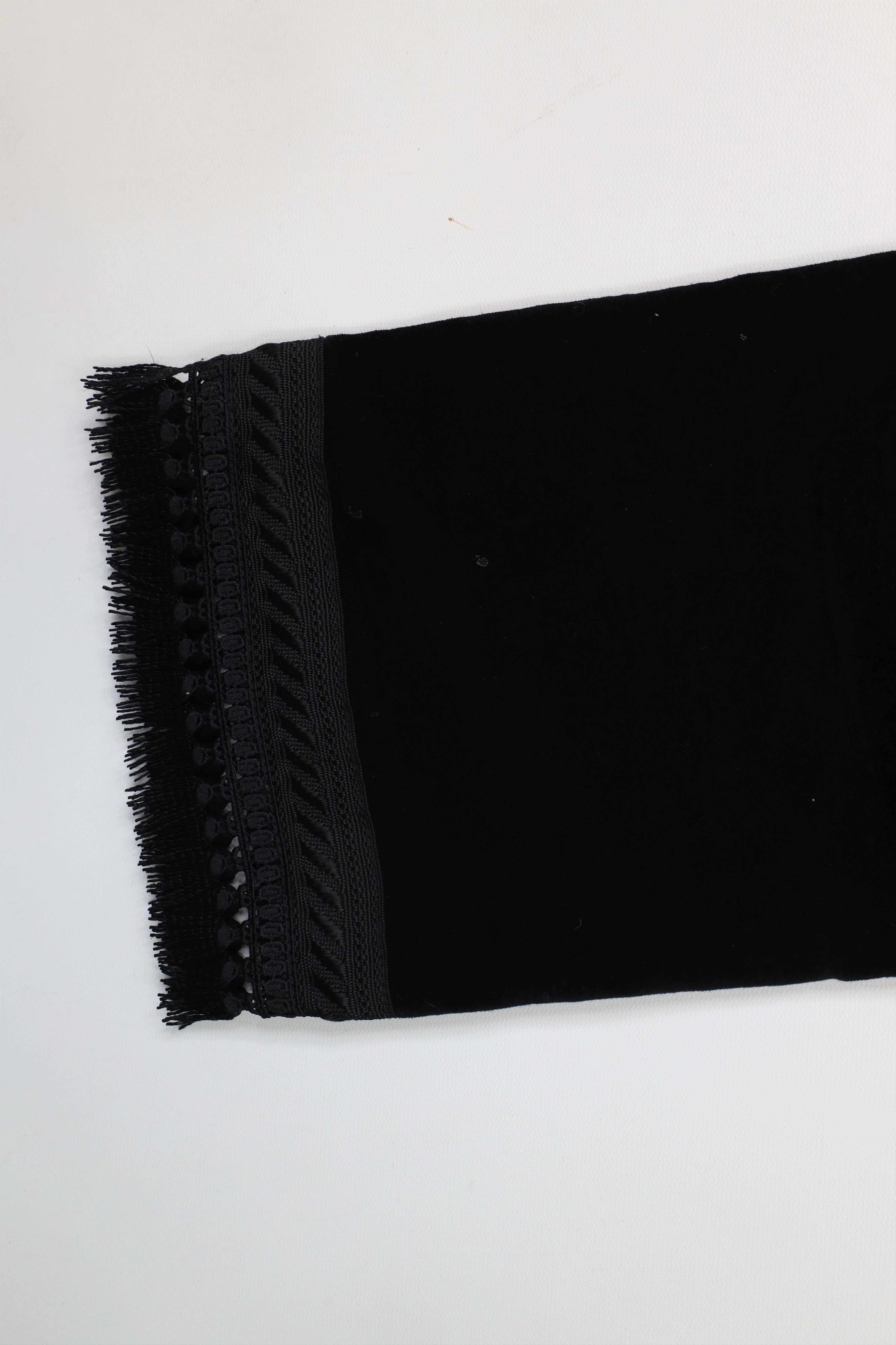 Vintage Vintage Y2K Boho Chic Velour Fringe Wide Leg Pants Black Size 28" / US 6 / IT 42 - 11 Thumbnail