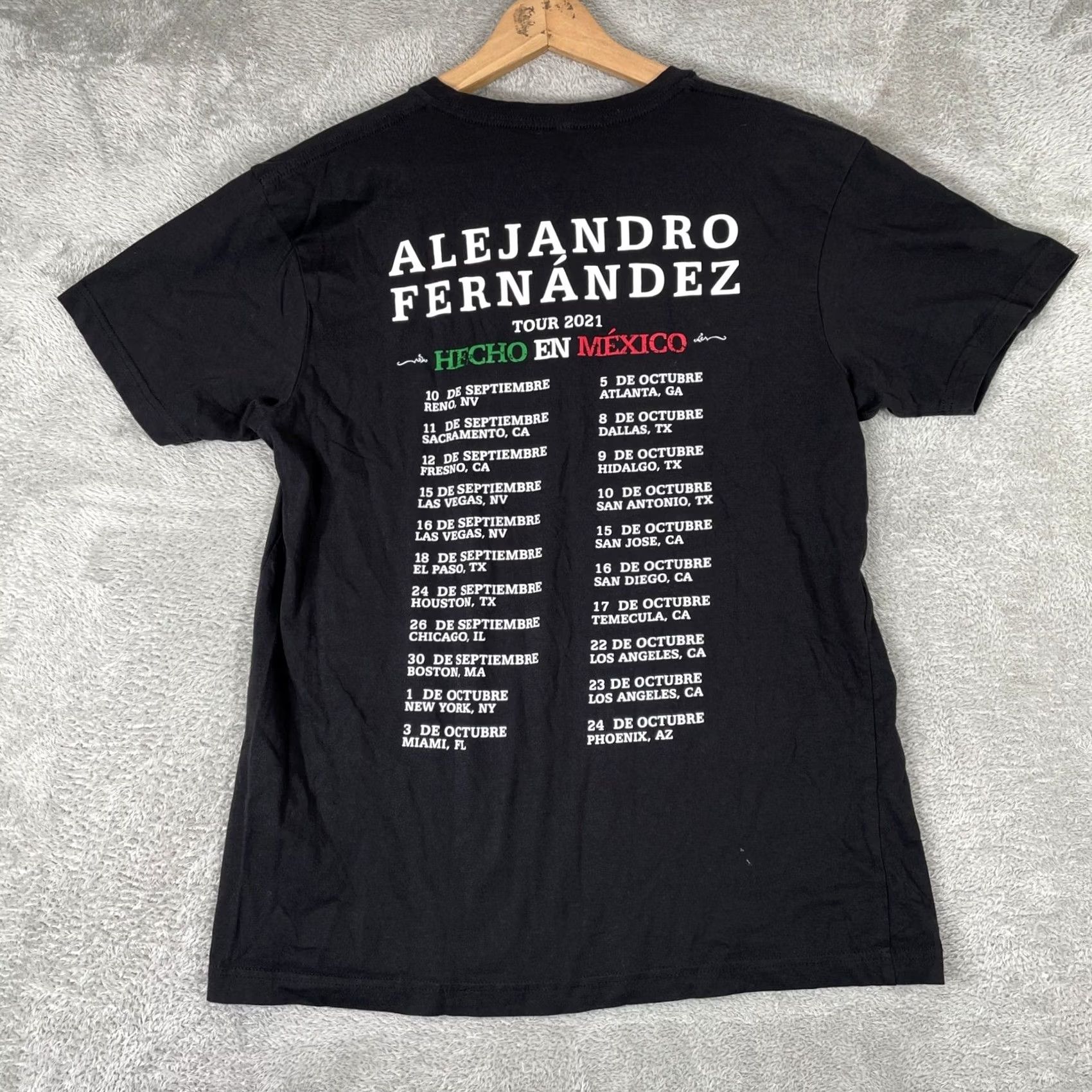Vintage Alejandro Fernandez Hecho En Mexico Tour 2021 Shirt Mens Medium Black Graphic Size US M / EU 48-50 / 2 - 2 Thumbnail