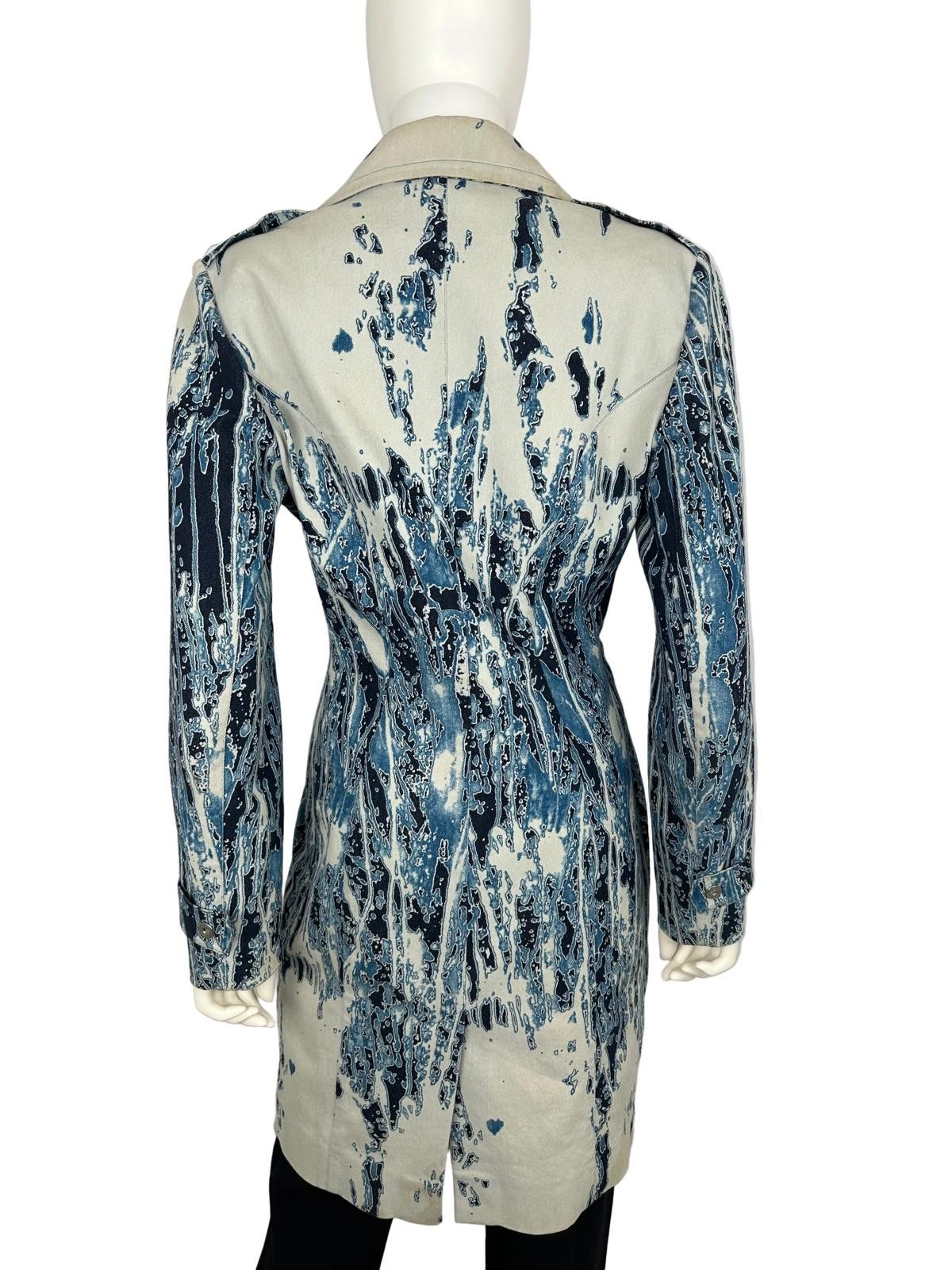 Thierry Mugler Mugler 1990'S Water Print Trench Coat Size M / US 6-8 / IT 42-44 - 2 Thumbnail