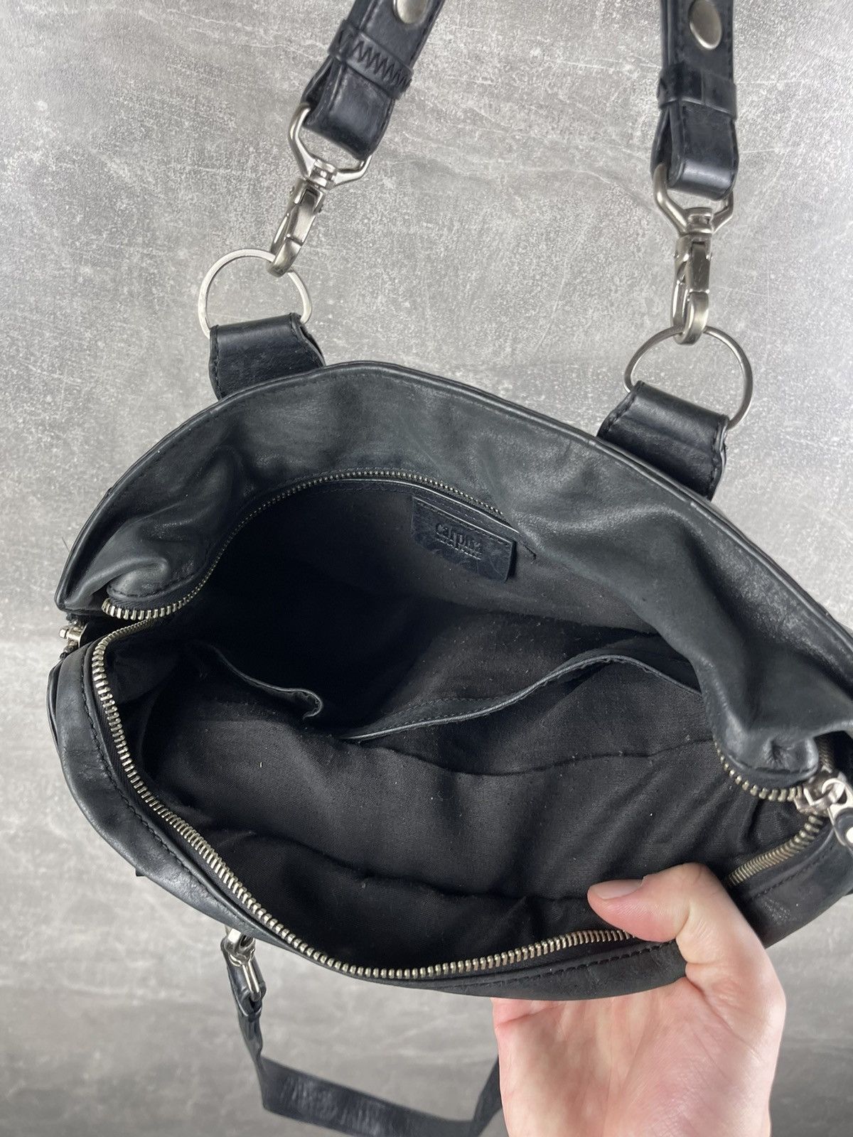 Other Carpisa Y2K Artisian Black Leather Multi Zip Shoulder Bag Size ONE SIZE - 9 Thumbnail