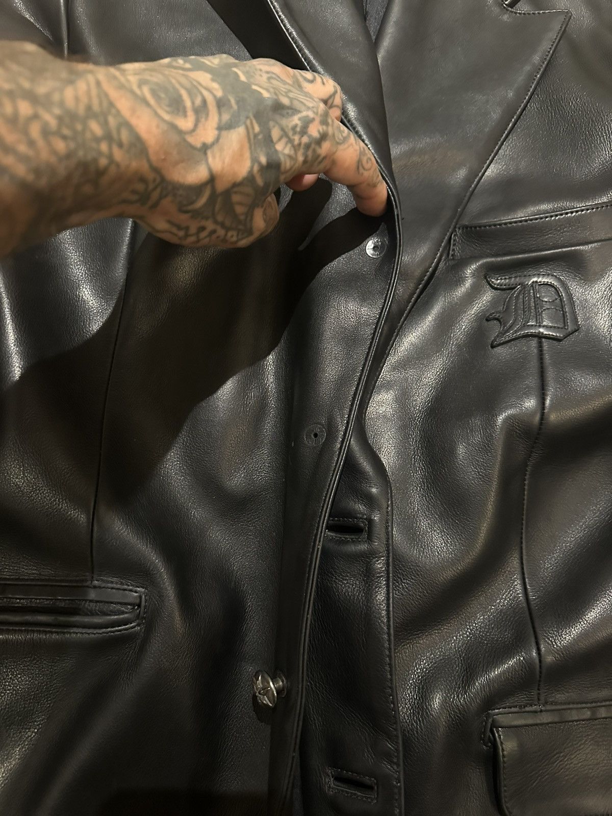 Chrome Hearts 3XL XXXL CHROME HEARTS 1 of 1 LEATHER PATCH JACKET BLAZER ! Size US XXL / EU 58 / 5 - 18 Thumbnail