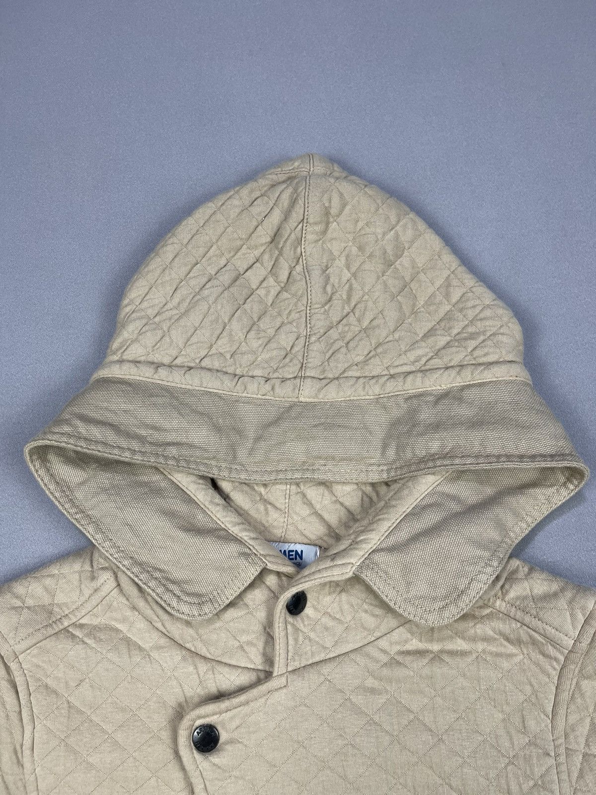 Vintage France Designer ARMEN Diagonal Button Up Quilted Hoodies Size M / US 6-8 / IT 42-44 - 4 Thumbnail