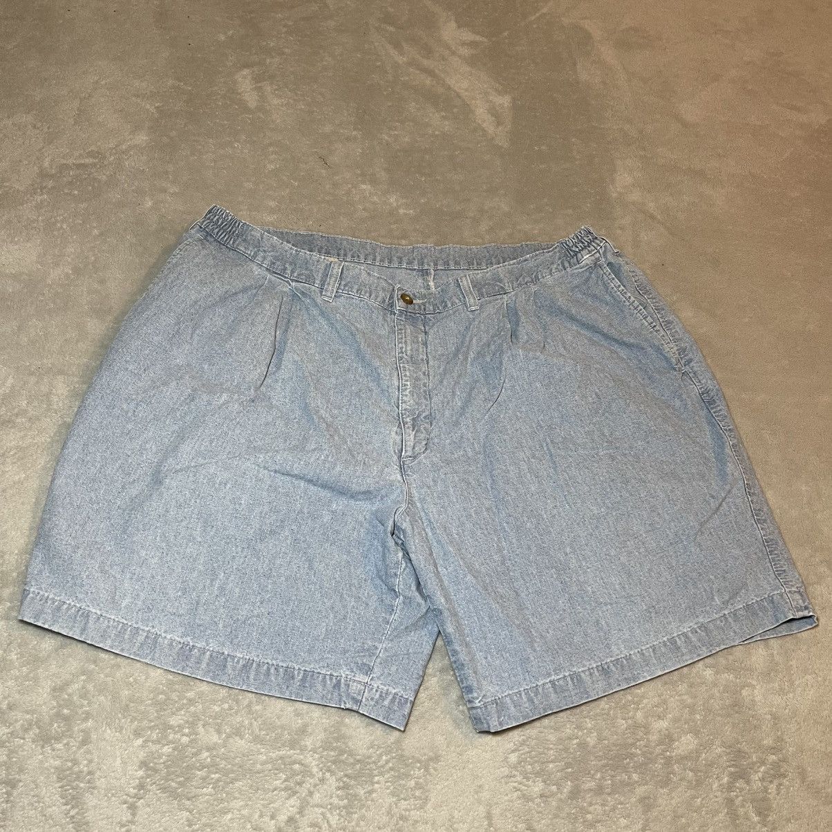 Savane Vintage 90s Savane Mens Blue Chambray Pleated Shorts 42 Size US 41 - 1 Thumbnail