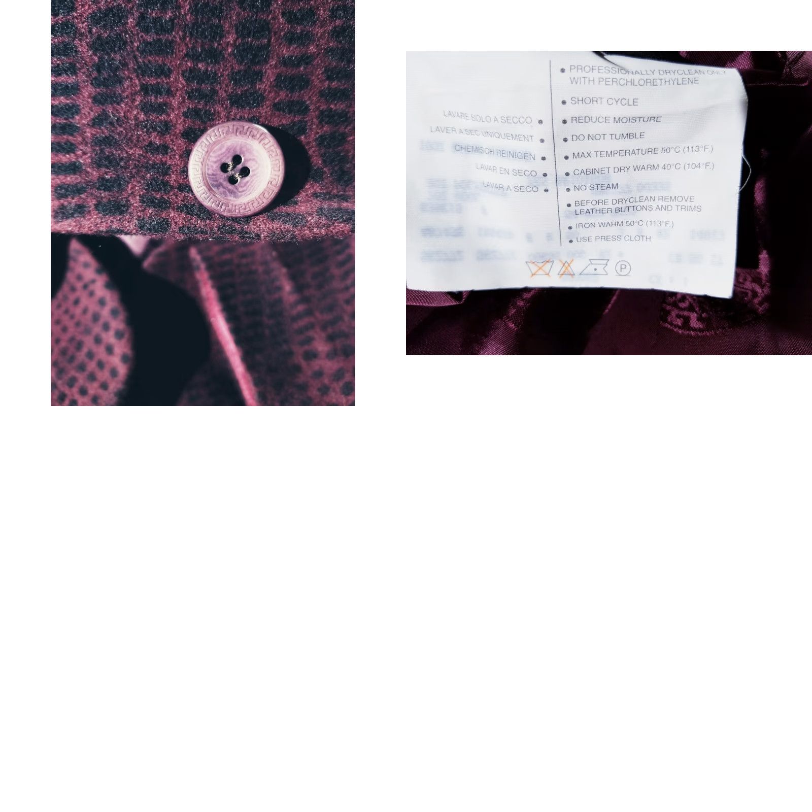 Versace VINTAGE Versace Sport Coat Blazer 40R Men Wool Tweed Red Black Python Print Notch Lapel 4-Button Four-Button Double-Vented Regular Size 40R - 8 Thumbnail