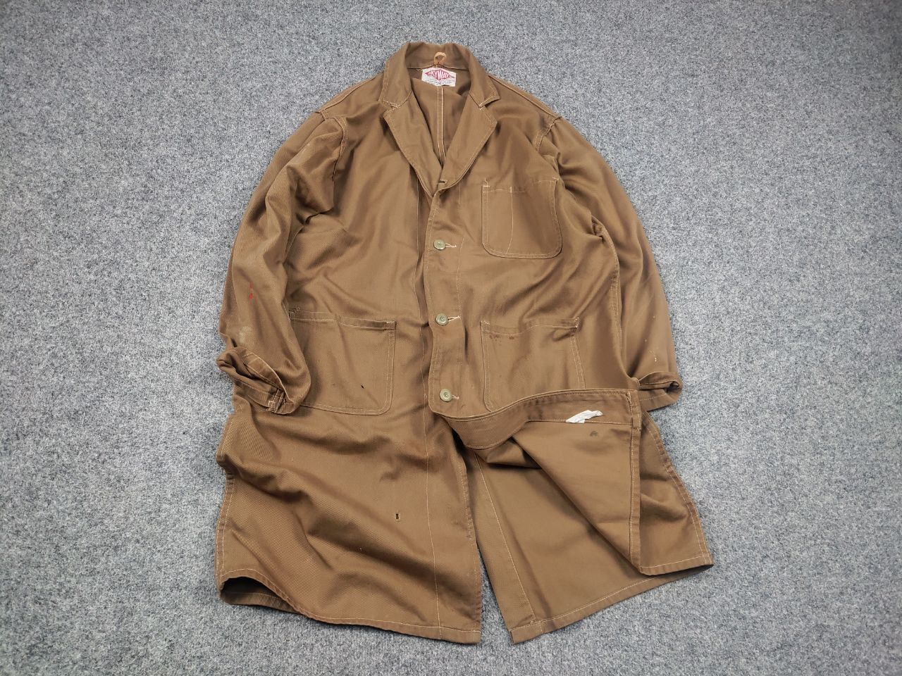 Vintage Skyways Sanforized British 60's drill work Distressed Jacket Size US M / EU 48-50 / 2 - 2 Thumbnail