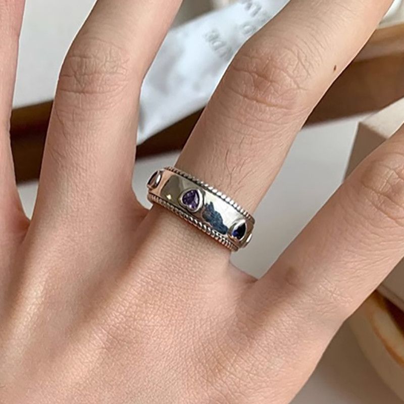 Jewelry Love Heart Zircon Ring Size ONE SIZE - 3 Thumbnail