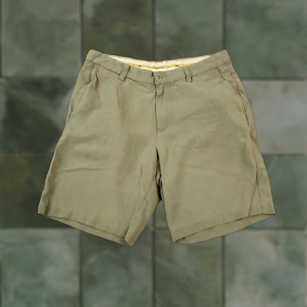 Tommy Bahama Tommy Bahama Shorts Mens 33 Beige Flat Front Chino Golf Casual Pockets Silk Size US 33 - 1 Thumbnail
