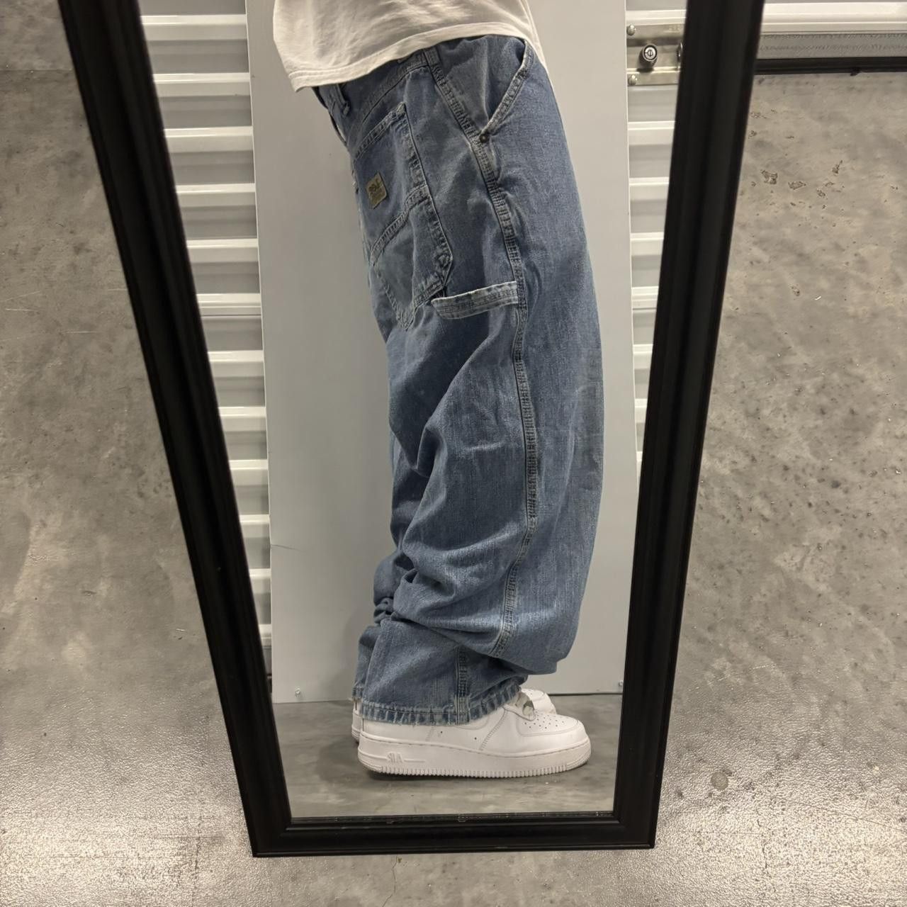 Japanese Brand × Vintage Crazy Vintage Y2K/2000s Baggy Light Wash Skater Style Carpenter Denim Jeans! Size US 38 / EU 54 - 2 Thumbnail