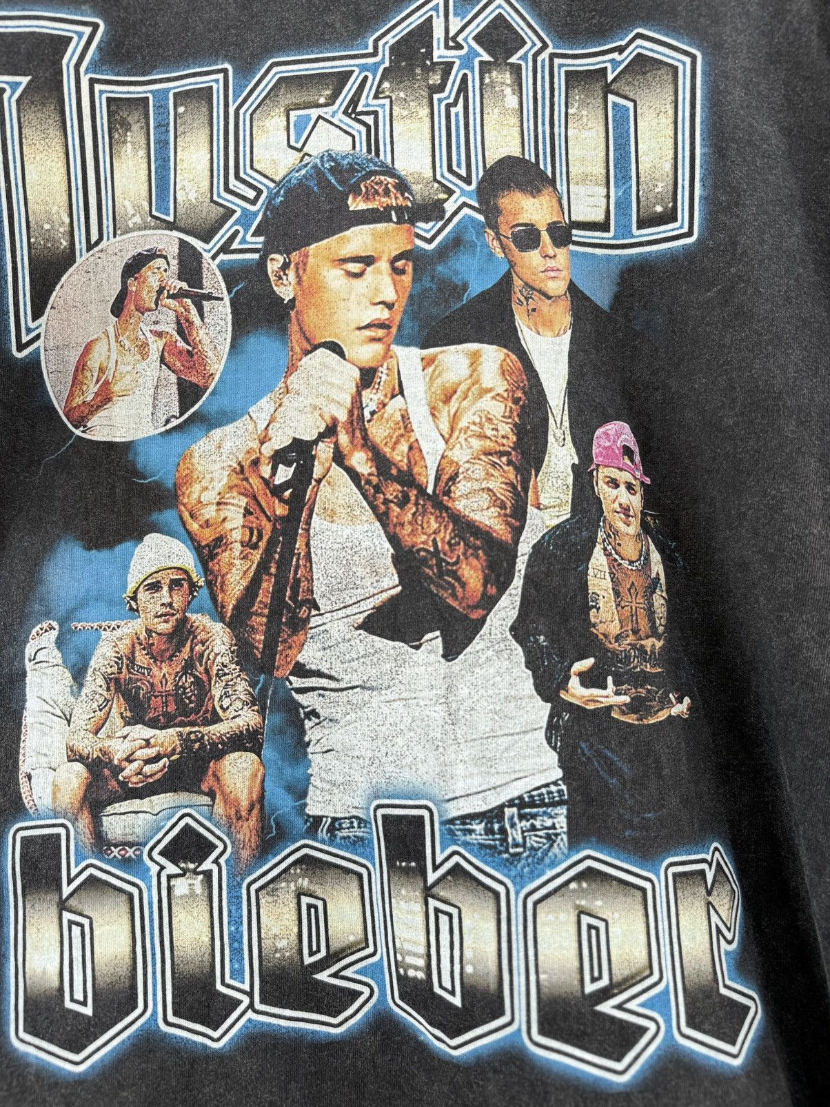 Rap Tees Thrashed Justin Bieber Rap Tee Distressed Size US XL / EU 56 / 4 - 3 Thumbnail