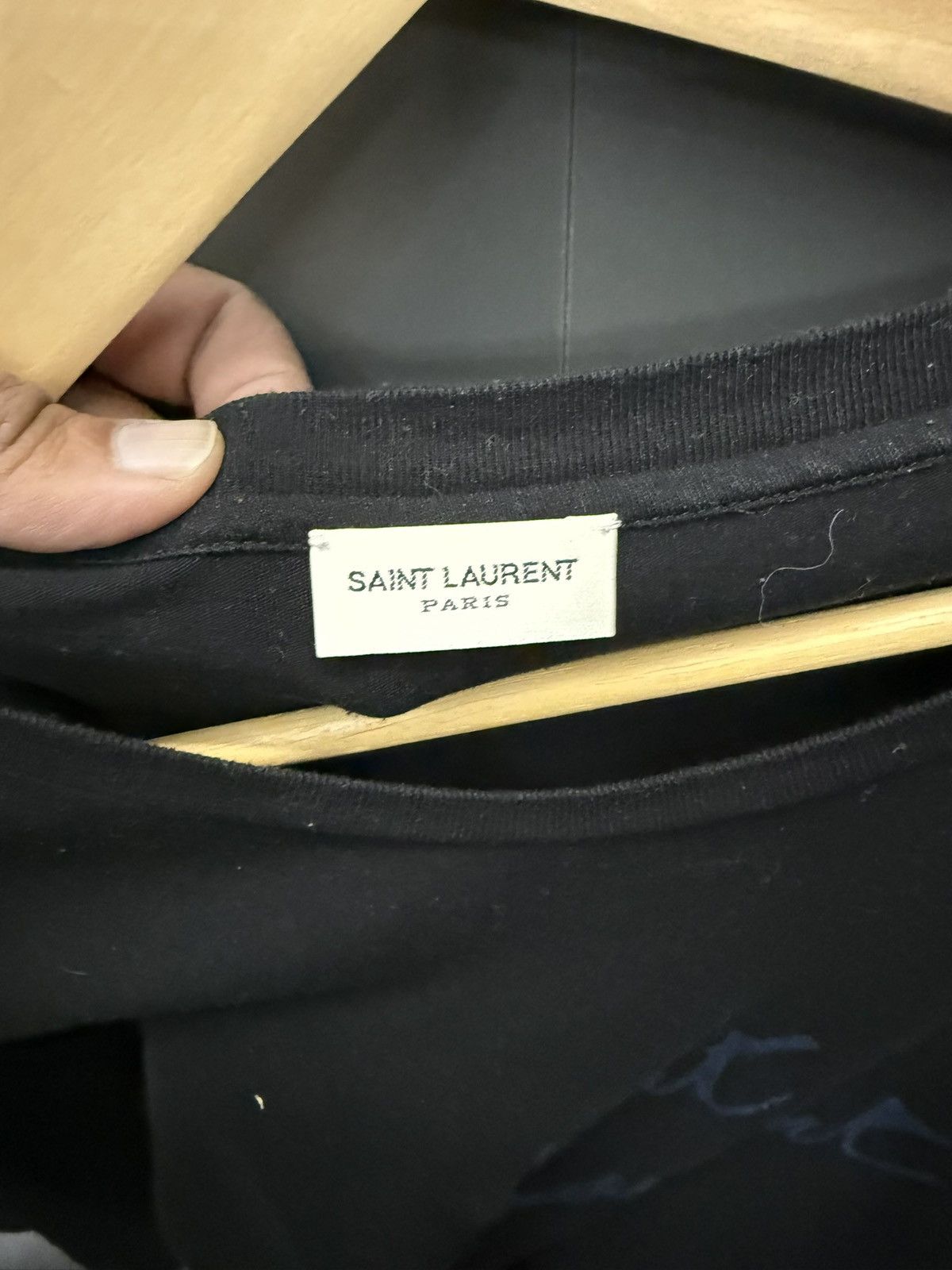 Saint Laurent Paris Saint Laurent Script Cursive Logo T-Shirt Black / Blue Size US S / EU 44-46 / 1 - 2 Thumbnail