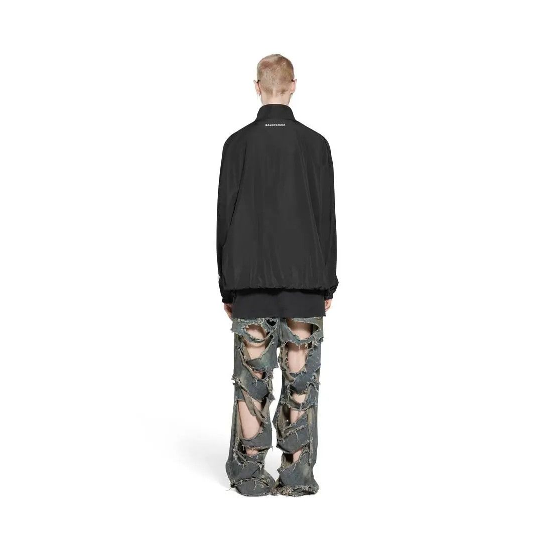 Balenciaga o1w1db10725 Minimal Tracksuit Jacket in Black Size US XL / EU 56 / 4 - 4 Thumbnail