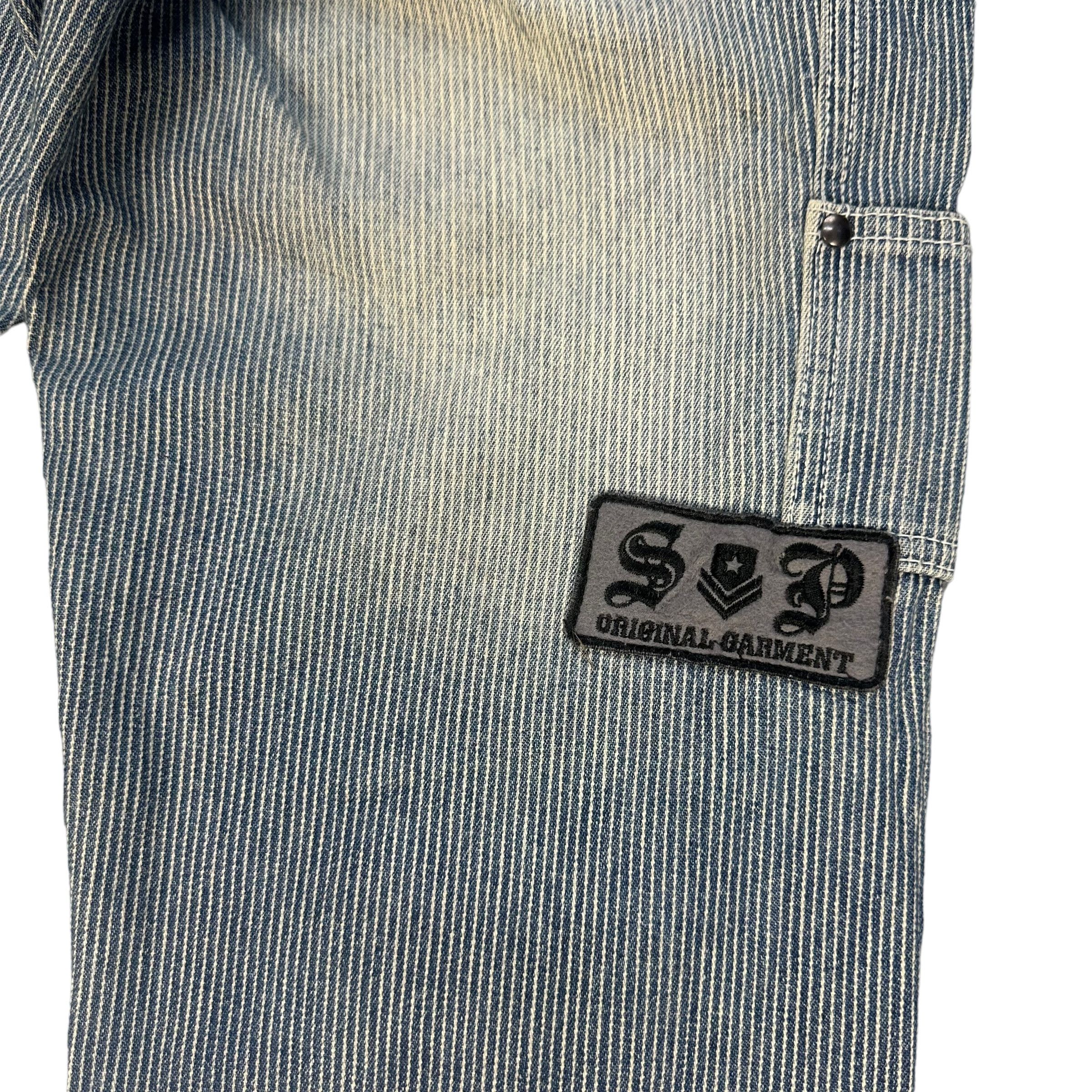 Japanese Brand GOD BLESS YOU PATCHES STRIPED CARPENTER PANT #8861-032 Size US 31 - 4 Thumbnail