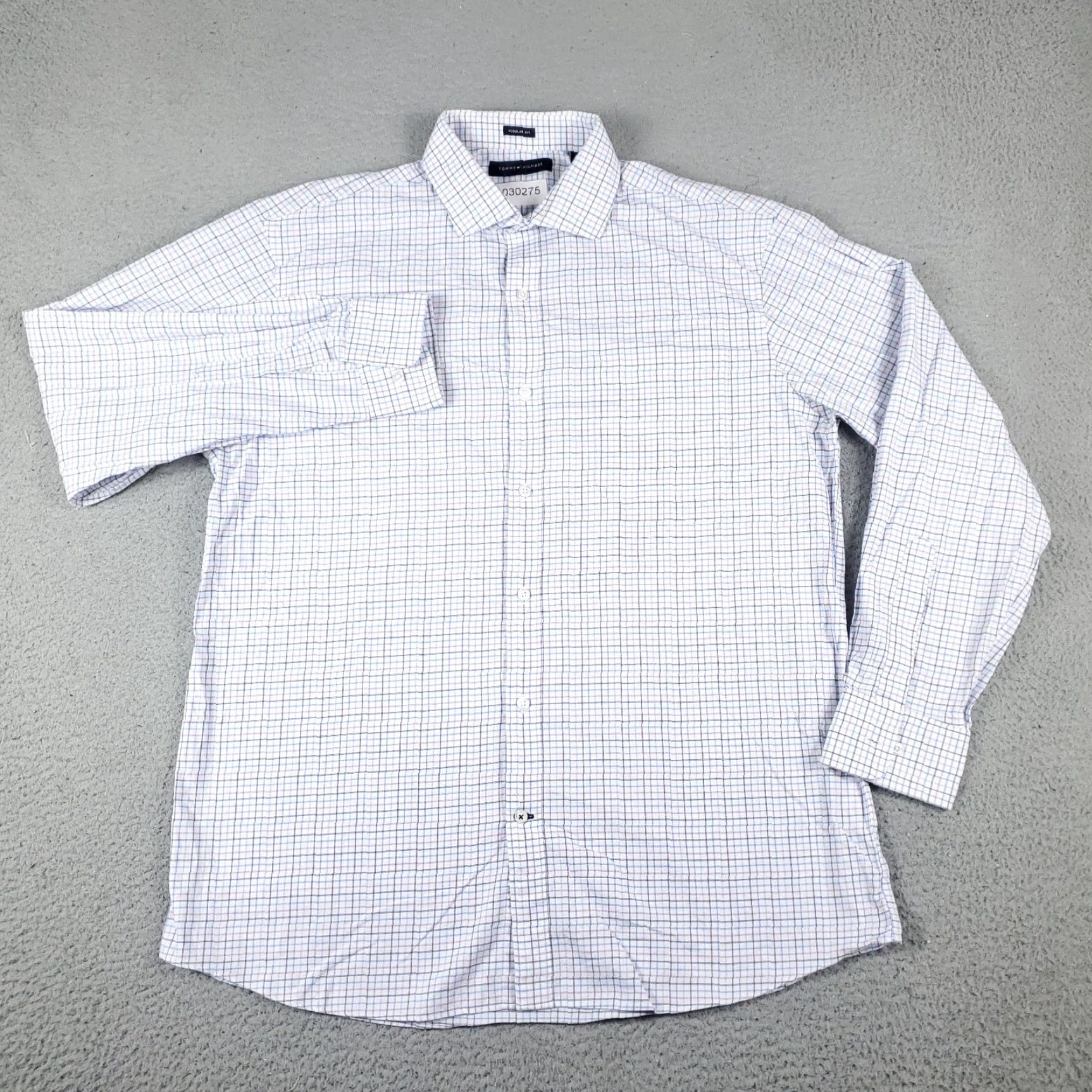 Tommy Hilfiger Tommy Hilfiger Button-Up Shirt Mens Large Blue Check Long Sleeve Casual Size US L / EU 52-54 / 3 - 2 Thumbnail