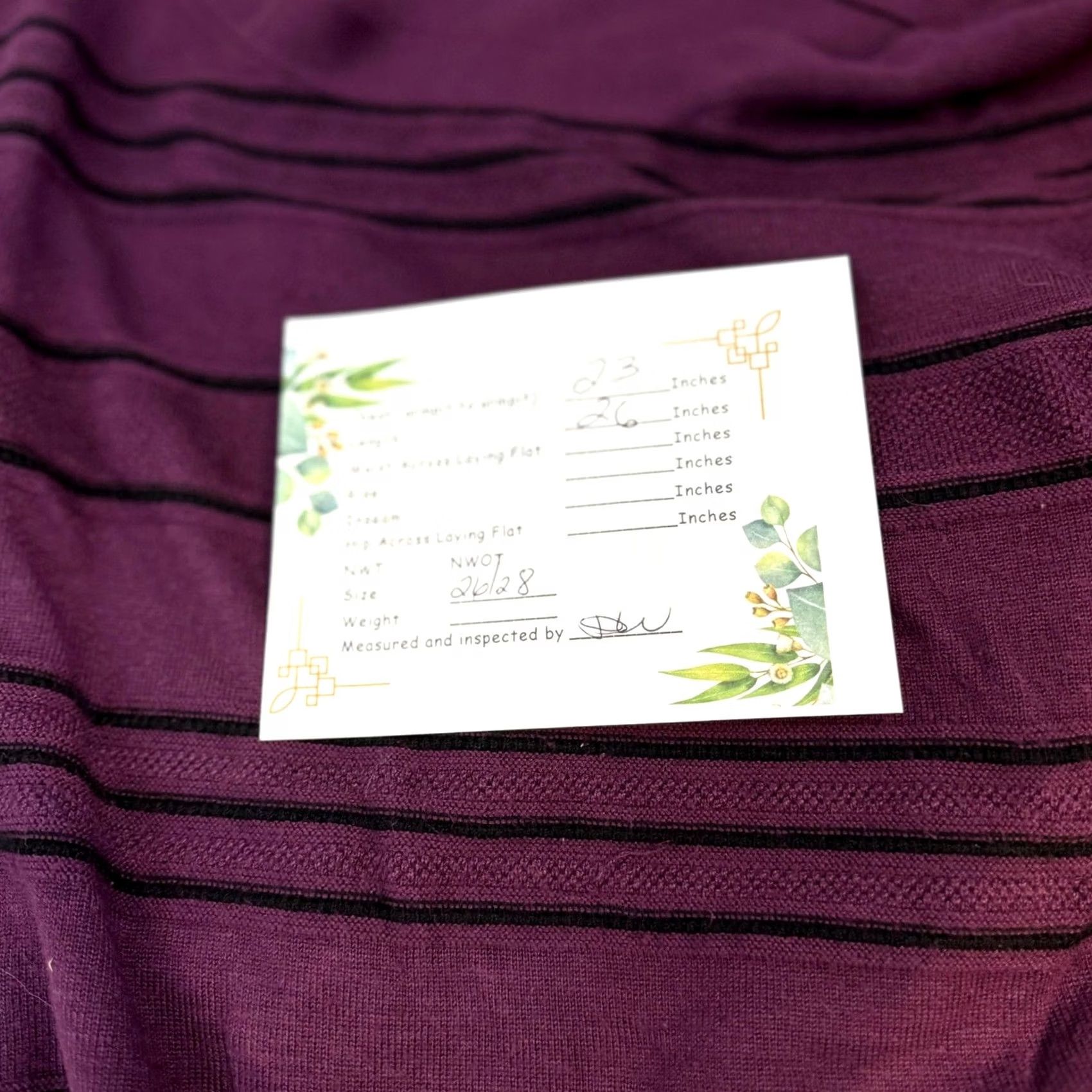 Vintage Lane Bryant Plus Plum Purple Long-Sleeve Pullover Top Size 26 Women Knit Striped Round Neck Buttonless VINTAGE No? Size 4XL / US 24-26 - 5 Thumbnail