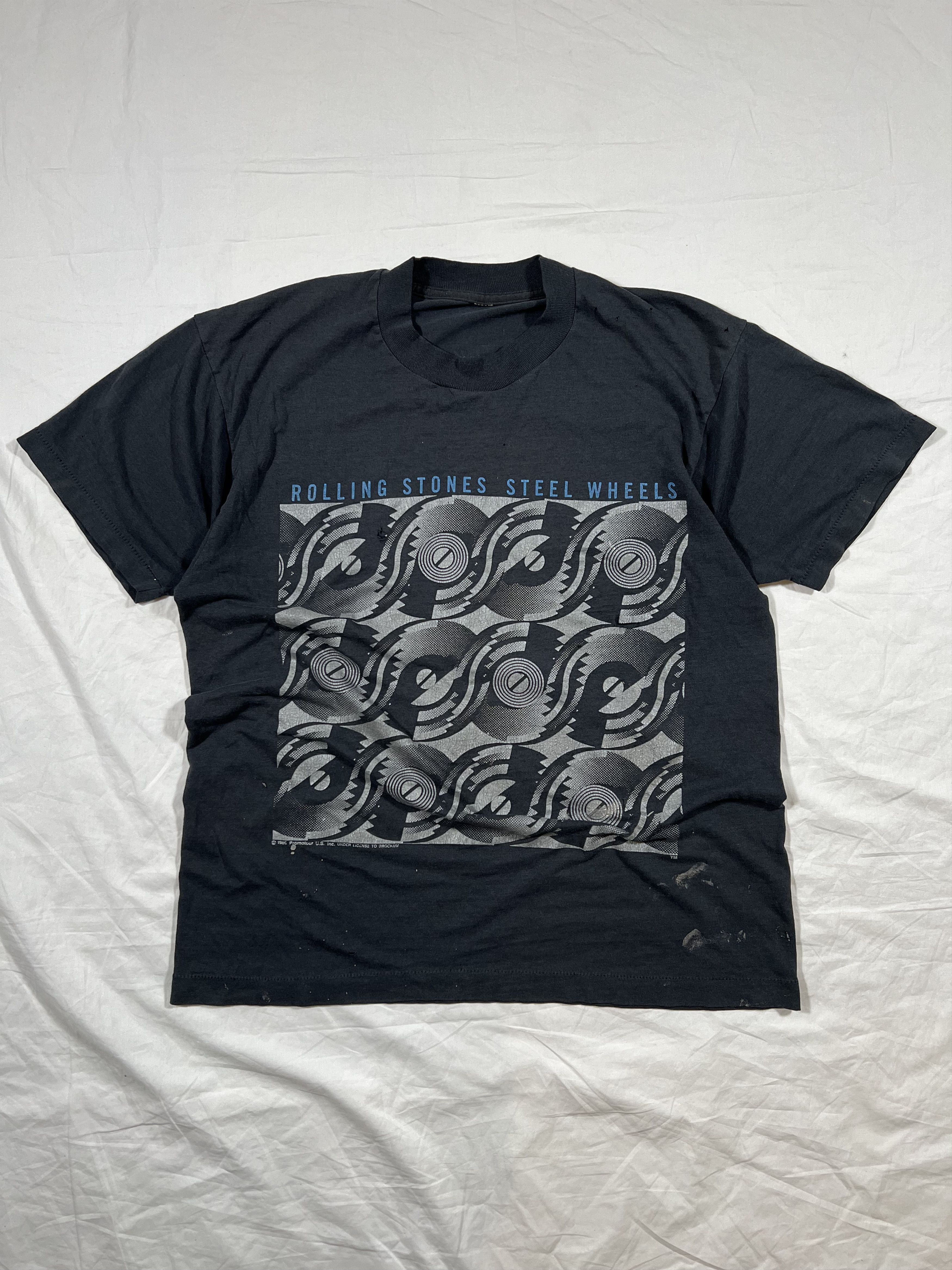 Band Tees Vintage Faded Distressed The Rolling Stones Steel Wheels Tee Size US M / EU 48-50 / 2 - 1 Thumbnail
