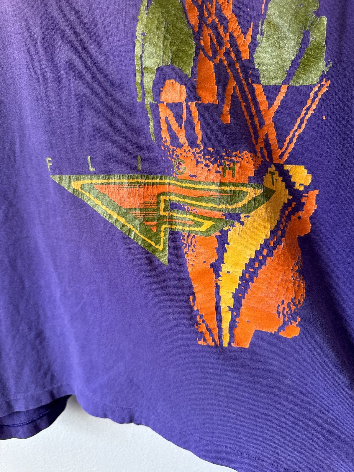 Nike × Vintage Vintage 90s Nike Flight T Shirt Size XL Purple Made In USA Size US XL / EU 56 / 4 - 3 Thumbnail