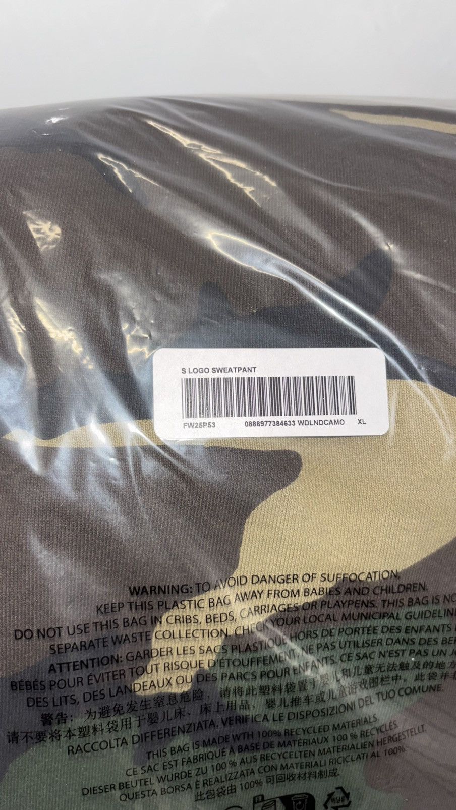 Supreme Supreme® “S Logo” Sweatpants, Woodland Camo (XL) [F/W 2025] Size US 36 / EU 52 - 7 Thumbnail