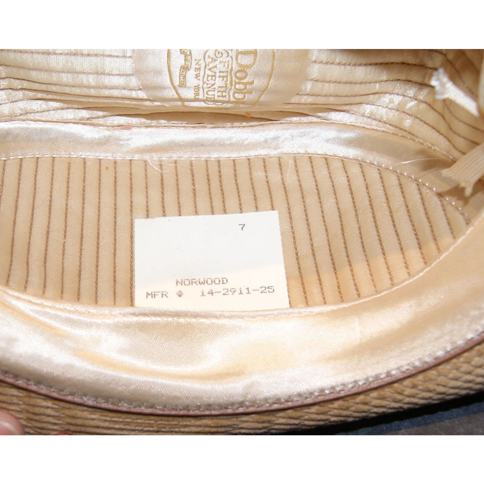 Vintage VTG Dobbs Fifth Avenue Hat Tan Corduroy Feather Fedora Men 7 Size ONE SIZE - 8 Thumbnail