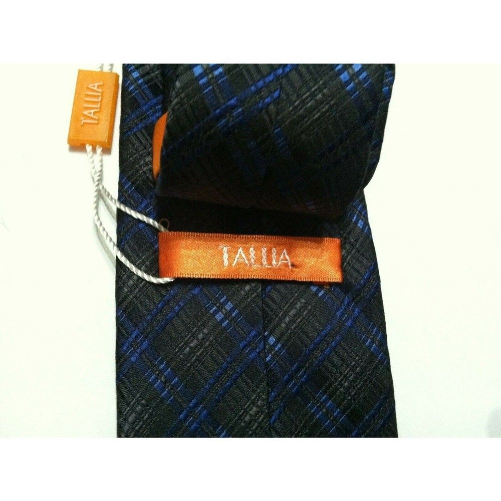 Tallia TALLIA MENS NEW BLUE/GRAY 100%SILK PLAID TIE WIDTH: 2 3/4" Size ONE SIZE - 2 Thumbnail